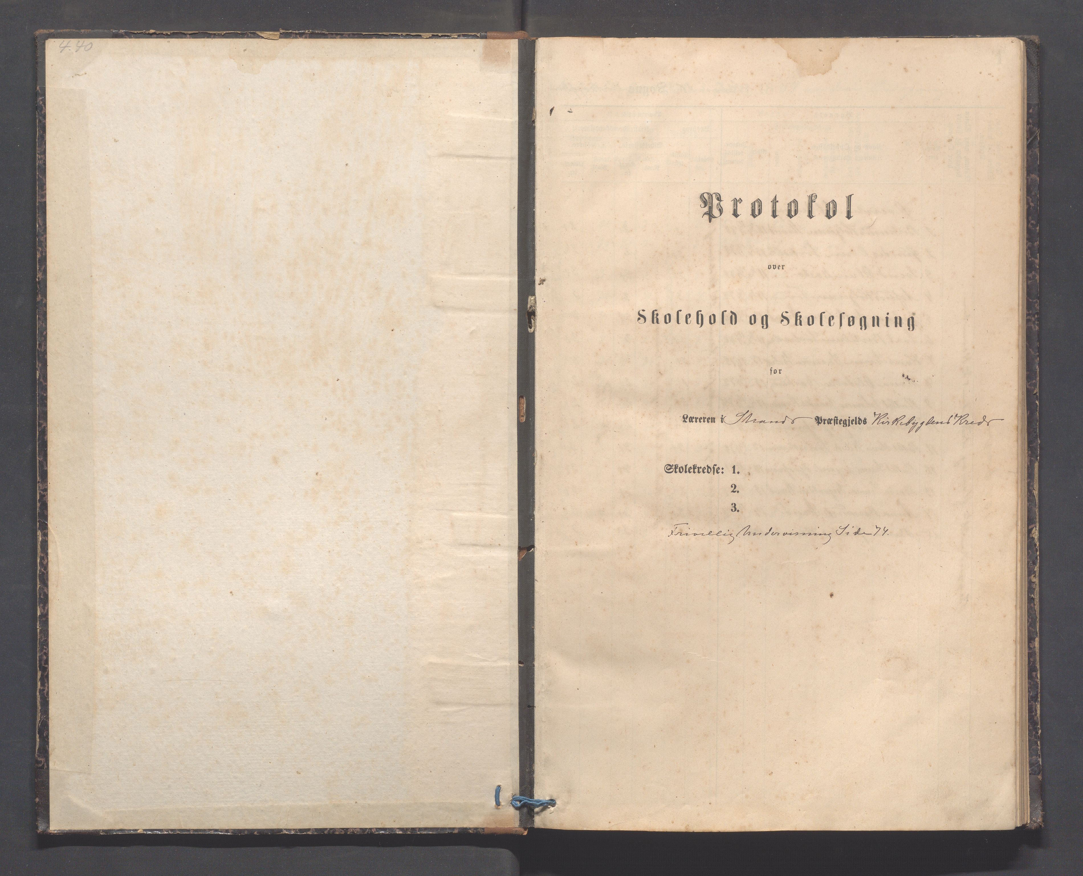 Strand kommune - Kyrkjebygda skole/Breidablikk skole/Tau skole, IKAR/A-154/H/L0001: Skoleprotokoll for Kyrkjebygda krins, 1884-1896