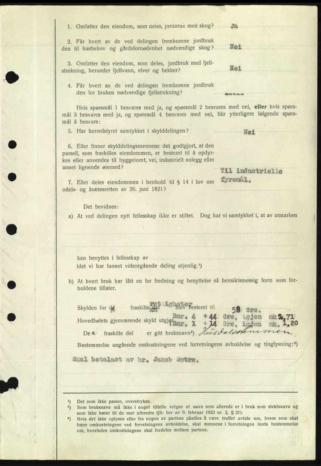 Nordhordland sorenskrivar, SAB/A-2901/1/G/Gb/Gbf/L0032: Mortgage book no. A32, 1947-1947, Diary no: : 2714/1947