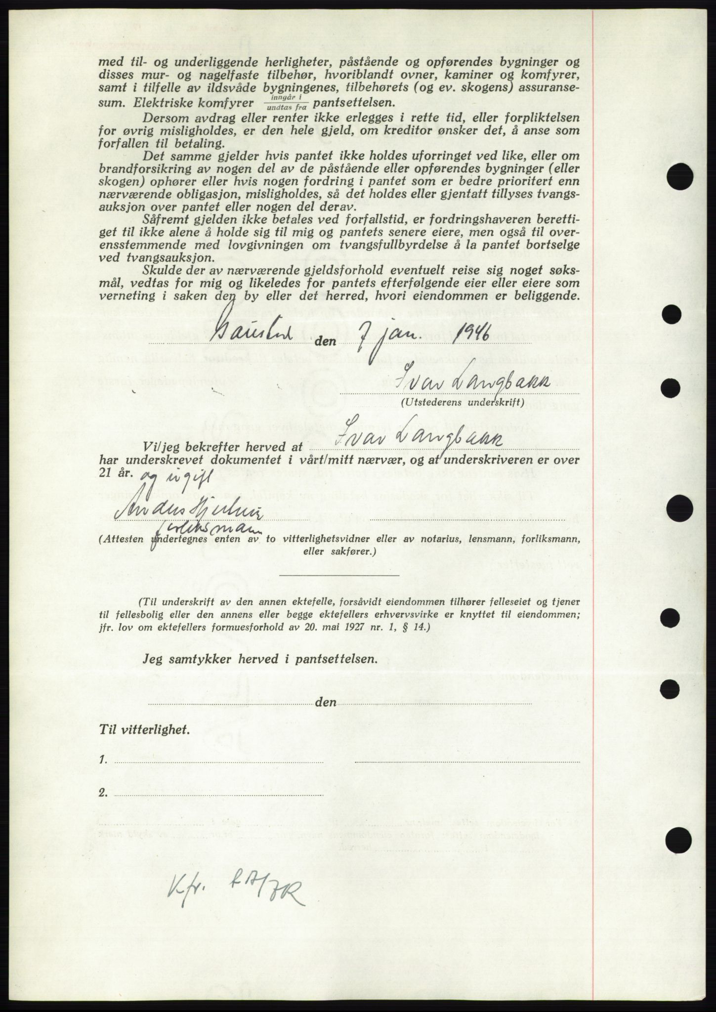 Nordmøre sorenskriveri, AV/SAT-A-4132/1/2/2Ca: Mortgage book no. B93b, 1946-1946, Diary no: : 125/1946