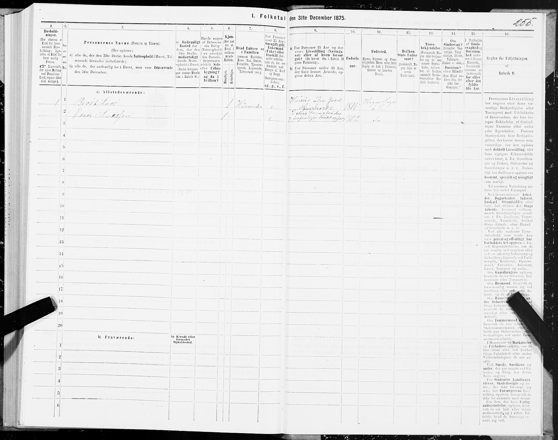 SAT, 1875 census for 1711P Øvre Stjørdal, 1875, p. 1255