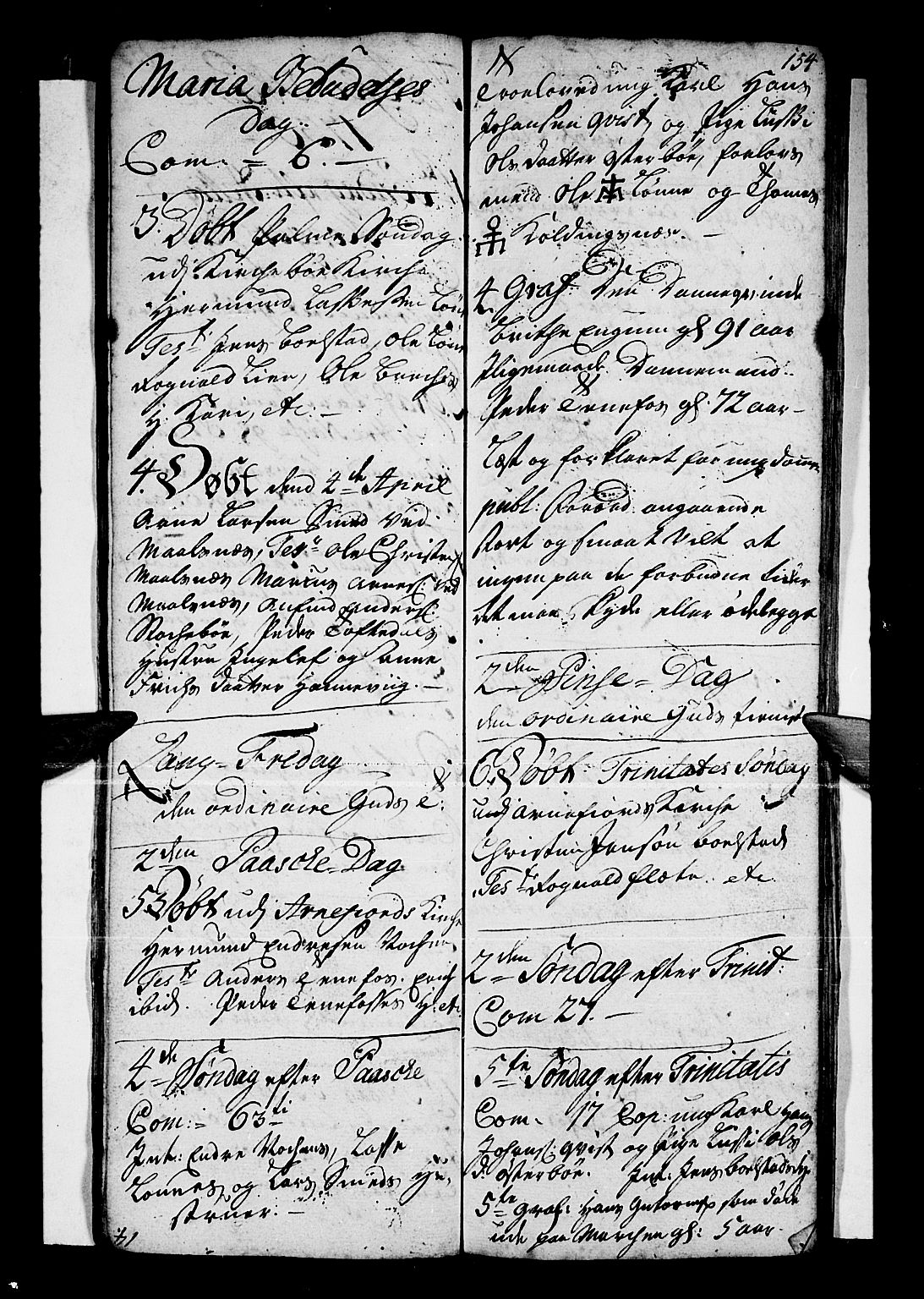 Vik sokneprestembete, AV/SAB-A-81501/H/Haa/Haaa/L0001: Parish register (official) no. A 1 / 4, 1727-1740, p. 154