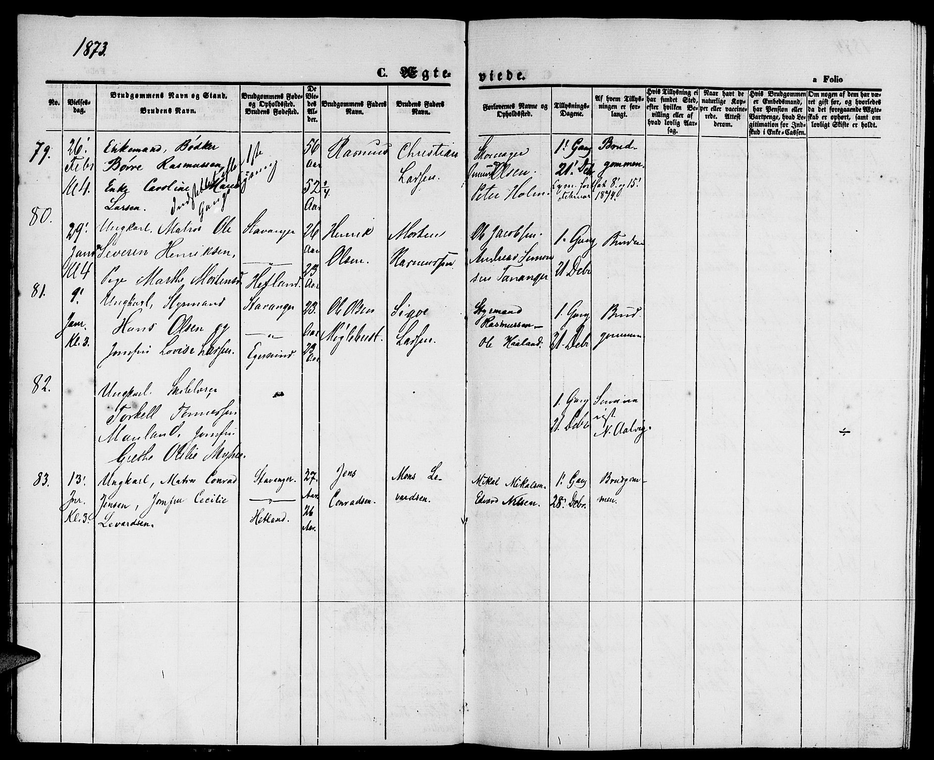 St. Petri sokneprestkontor, AV/SAST-A-101813/001/30/30BB/L0003: Parish register (copy) no. B 3, 1873-1885