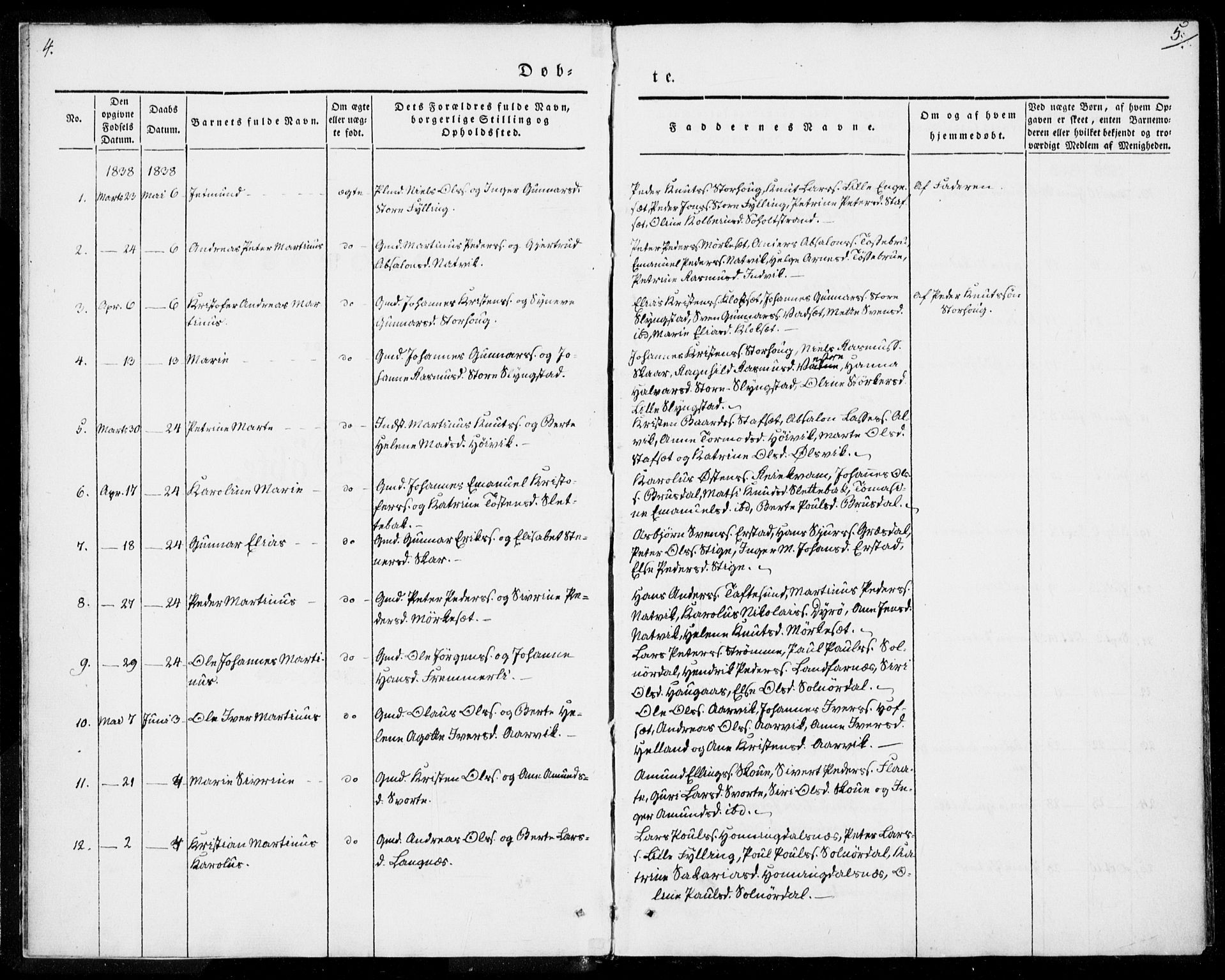 Ministerialprotokoller, klokkerbøker og fødselsregistre - Møre og Romsdal, AV/SAT-A-1454/524/L0352: Parish register (official) no. 524A04, 1838-1847, p. 5