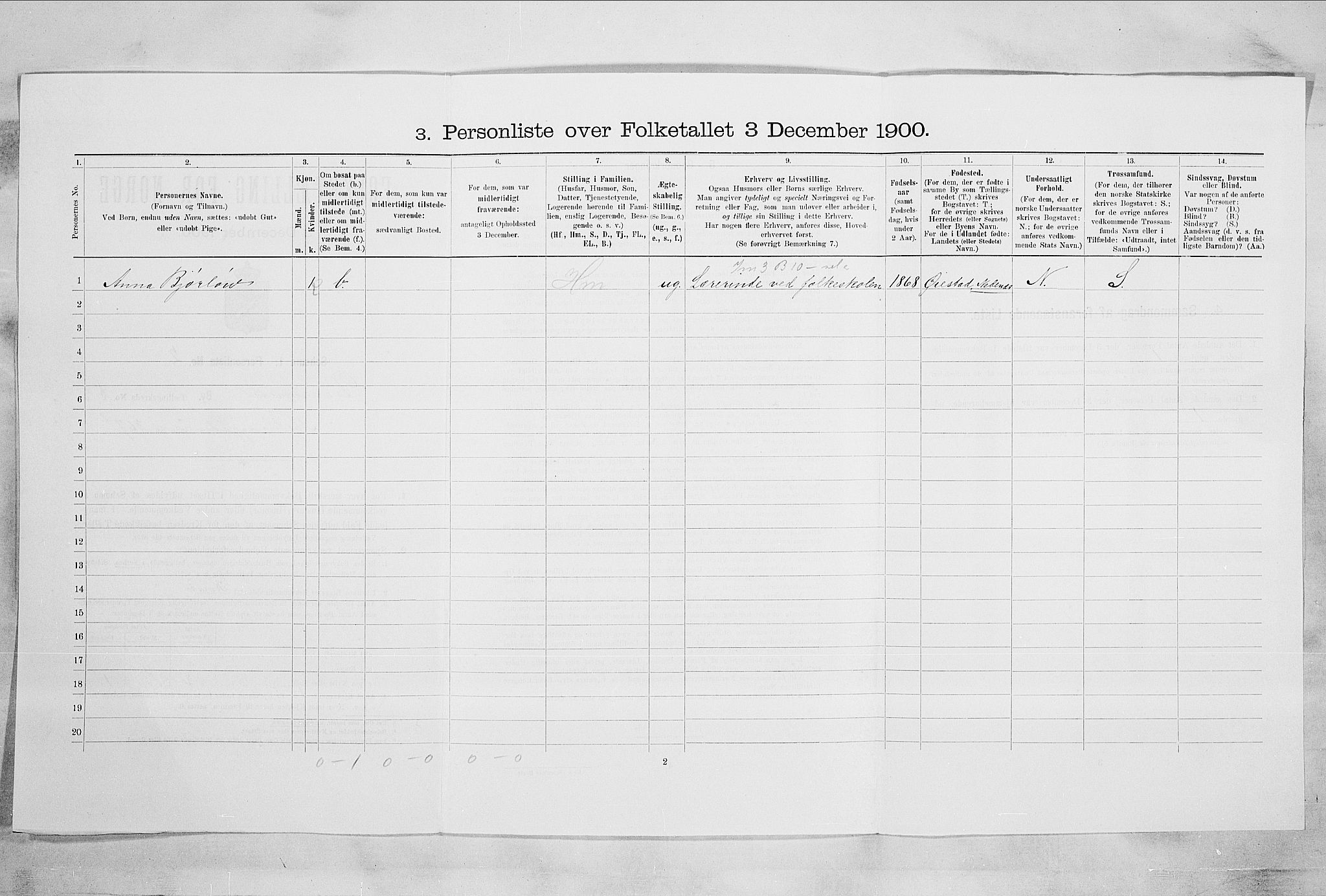 RA, 1900 census for Drammen, 1900, p. 9183