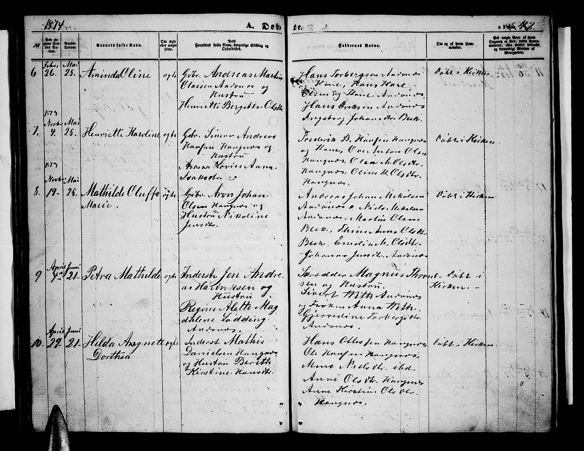 Ministerialprotokoller, klokkerbøker og fødselsregistre - Nordland, SAT/A-1459/899/L1447: Parish register (copy) no. 899C02, 1855-1886, p. 42