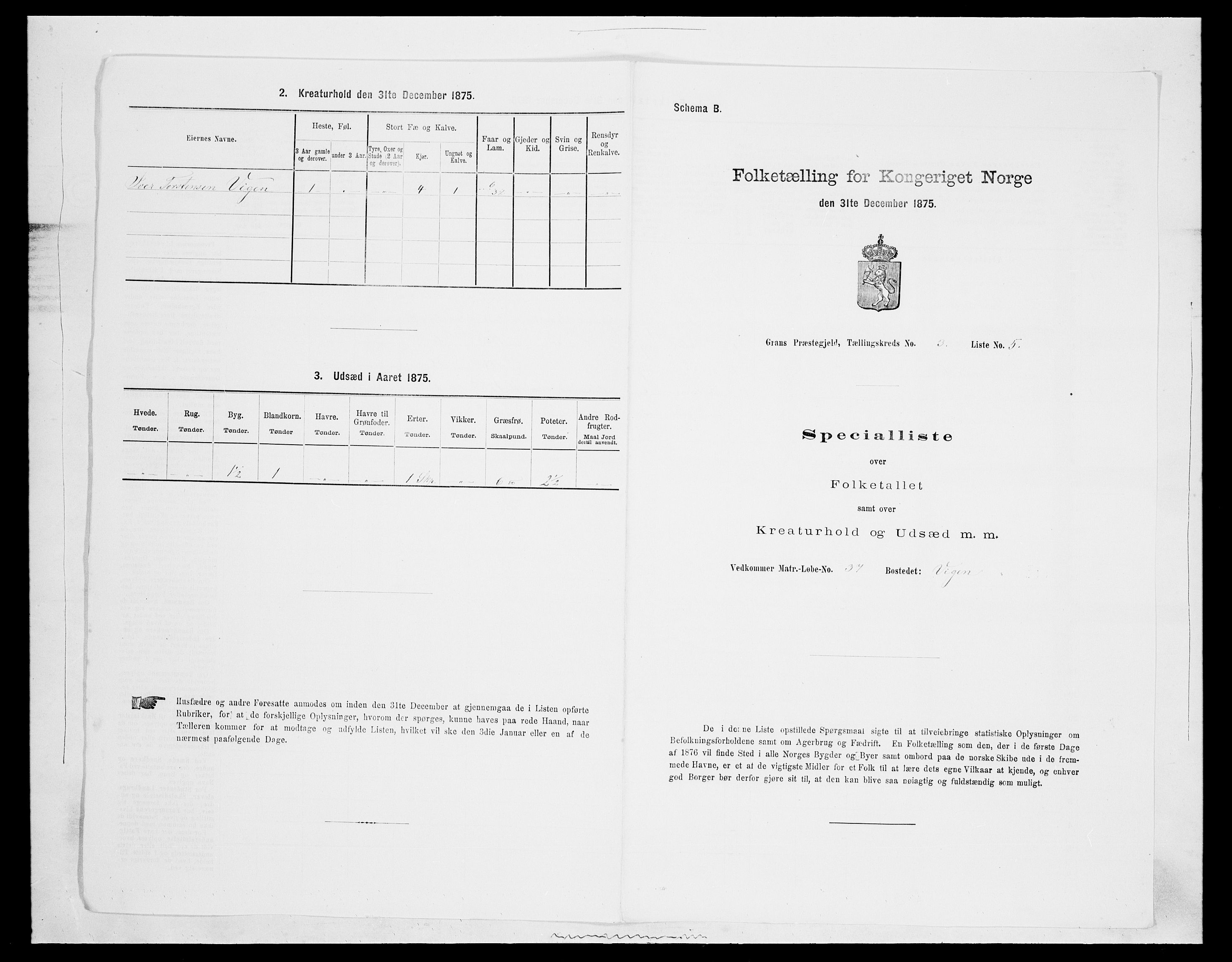 SAH, 1875 census for 0534P Gran, 1875, p. 384