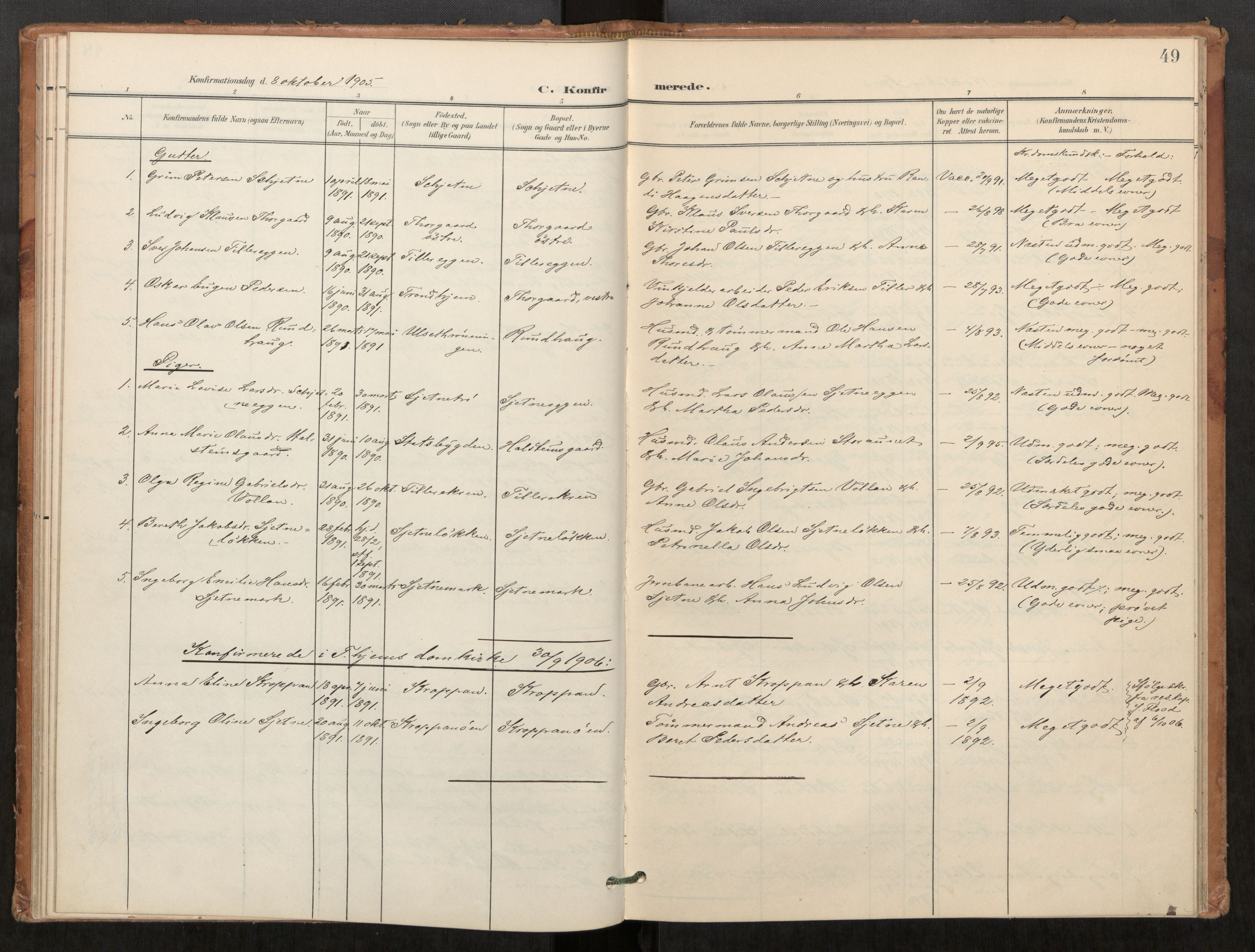 Klæbu sokneprestkontor, AV/SAT-A-1112: Parish register (official) no. 2, 1900-1916, p. 49