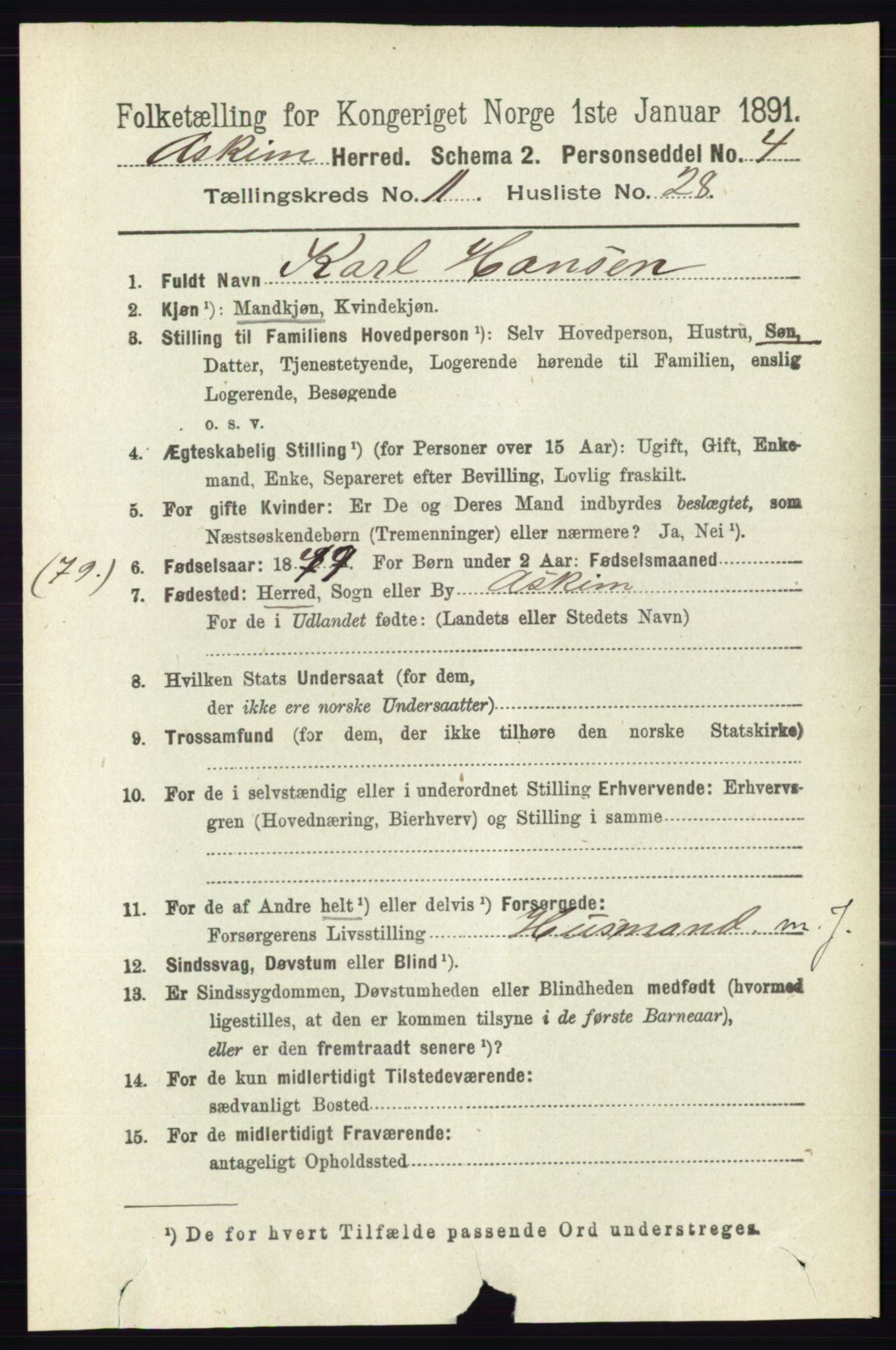 RA, 1891 census for 0124 Askim, 1891, p. 1884