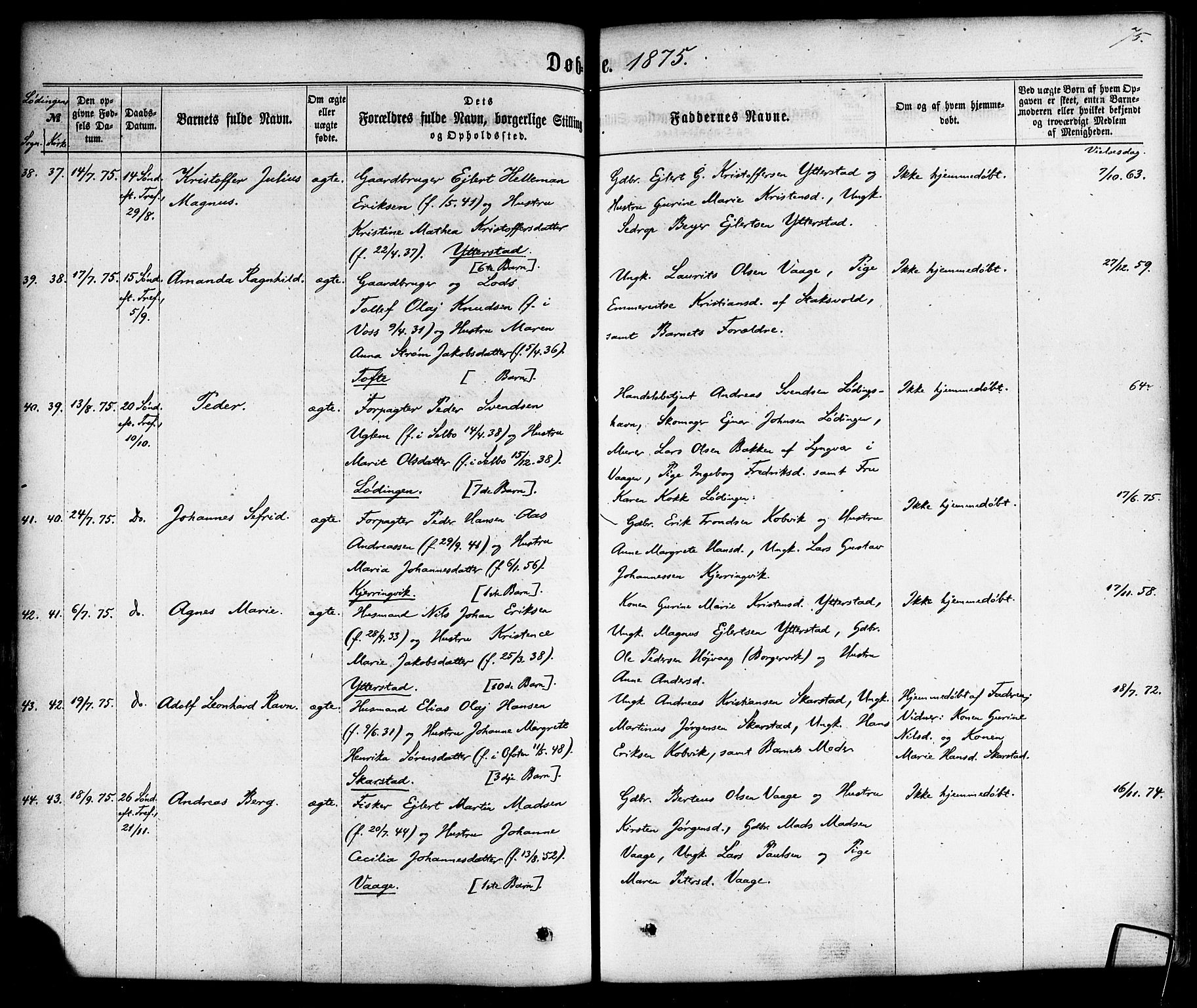 Ministerialprotokoller, klokkerbøker og fødselsregistre - Nordland, SAT/A-1459/872/L1034: Parish register (official) no. 872A09, 1864-1884, p. 75