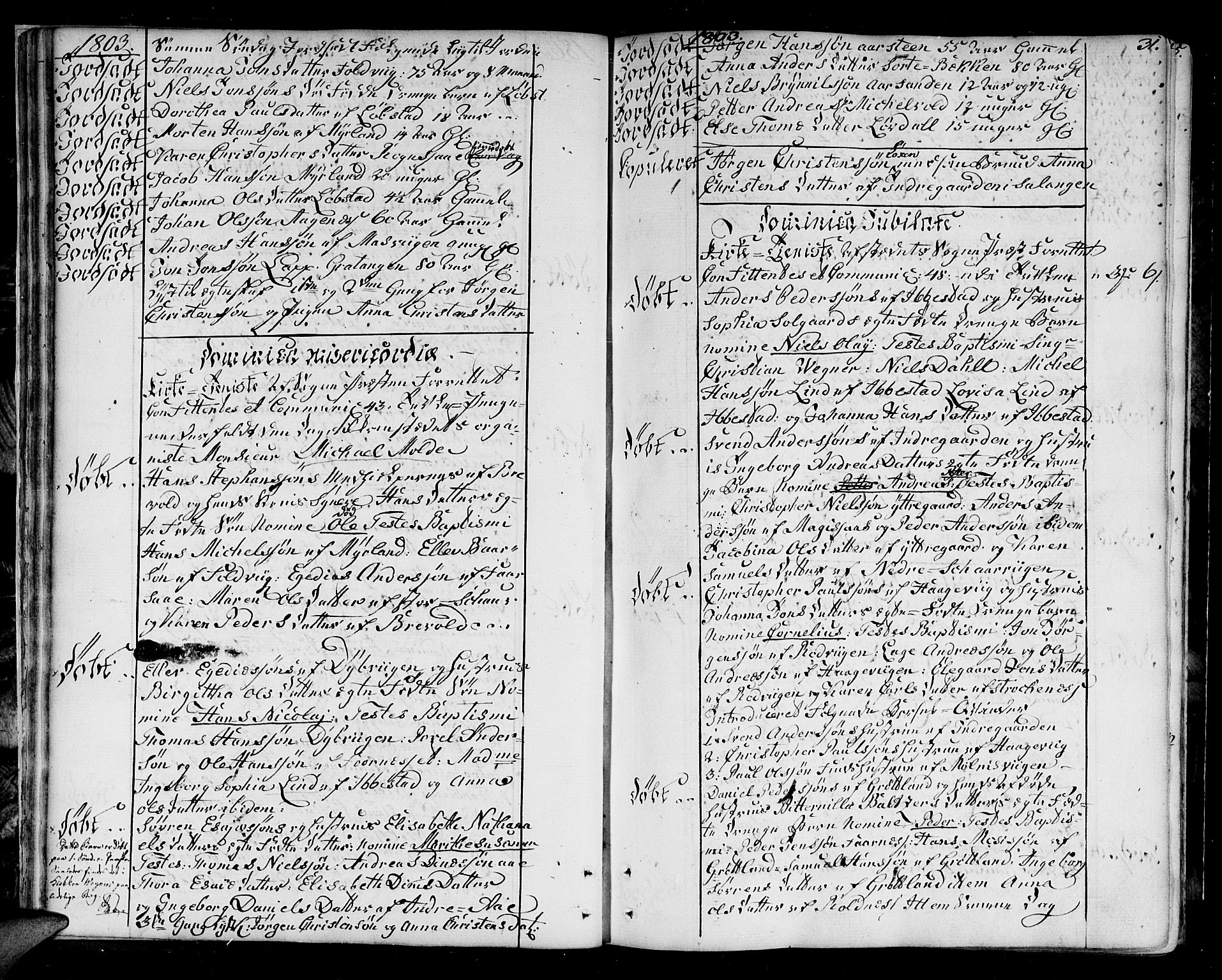 Ibestad sokneprestembete, SATØ/S-0077/H/Ha/Haa/L0004kirke: Parish register (official) no. 4, 1801-1824, p. 31