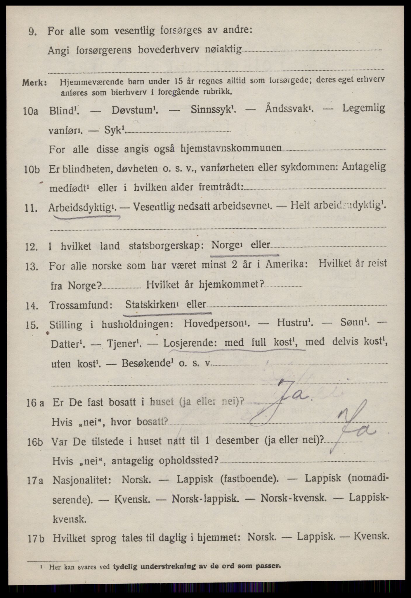 SAT, 1920 census for Meldal, 1920, p. 3646