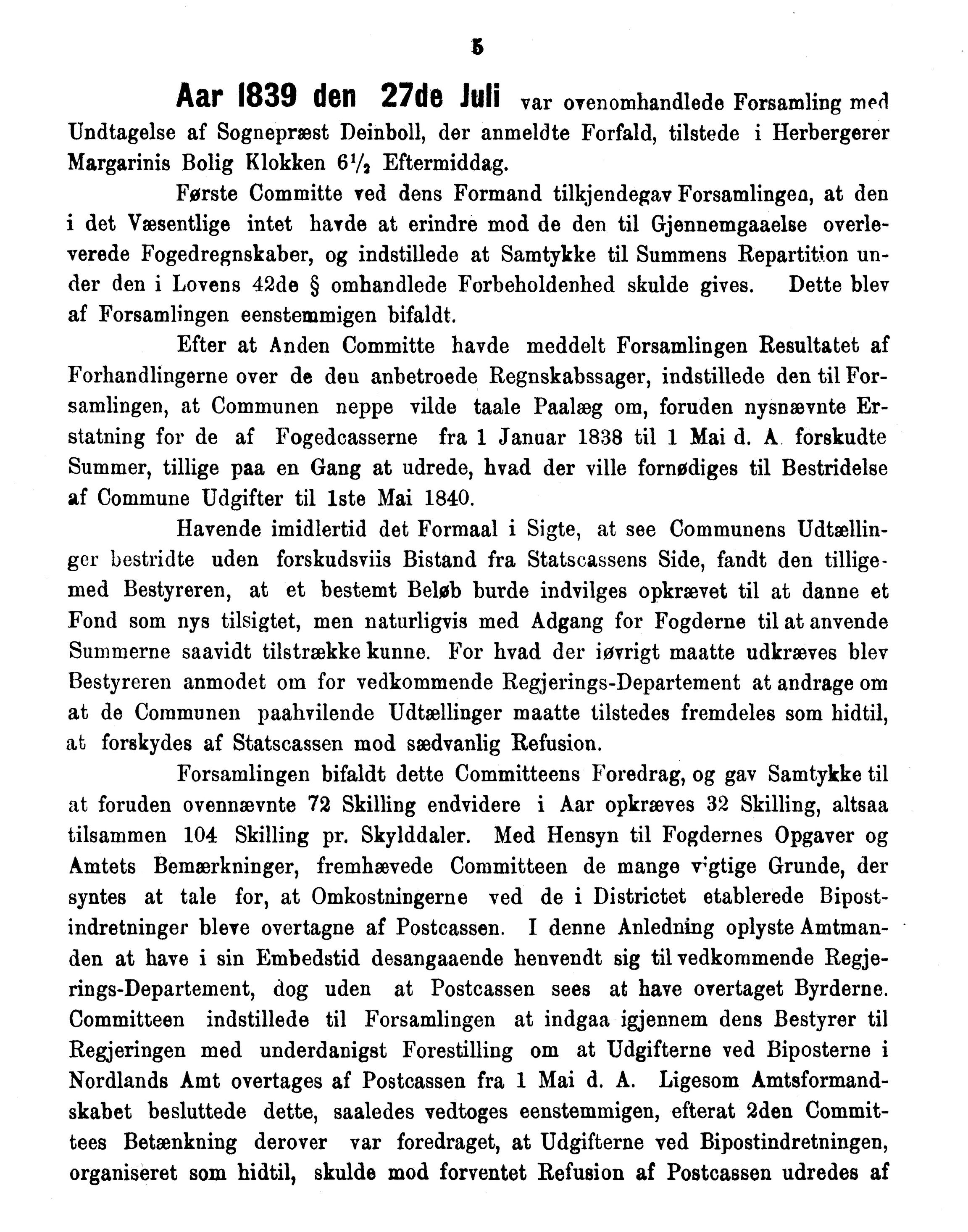 Nordland Fylkeskommune. Fylkestinget, AIN/NFK-17/176/A/Ac/L0015: Fylkestingsforhandlinger 1886-1890, 1886-1890, p. 5