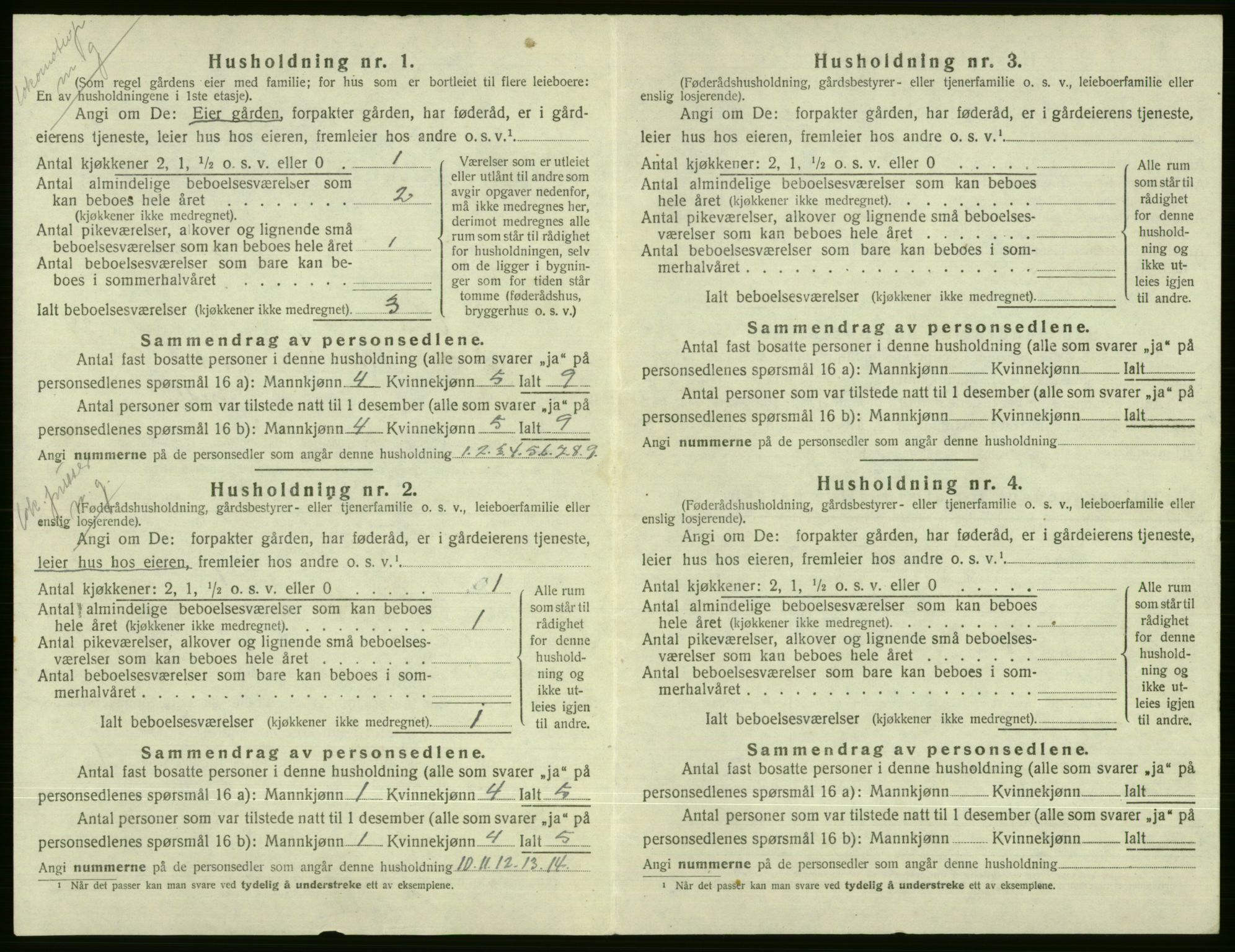 SAB, 1920 census for Voss, 1920, p. 2160