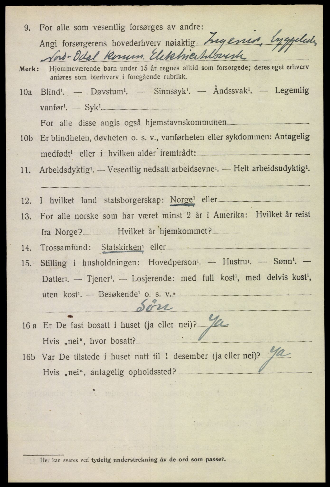 SAH, 1920 census for Nord-Odal, 1920, p. 6564