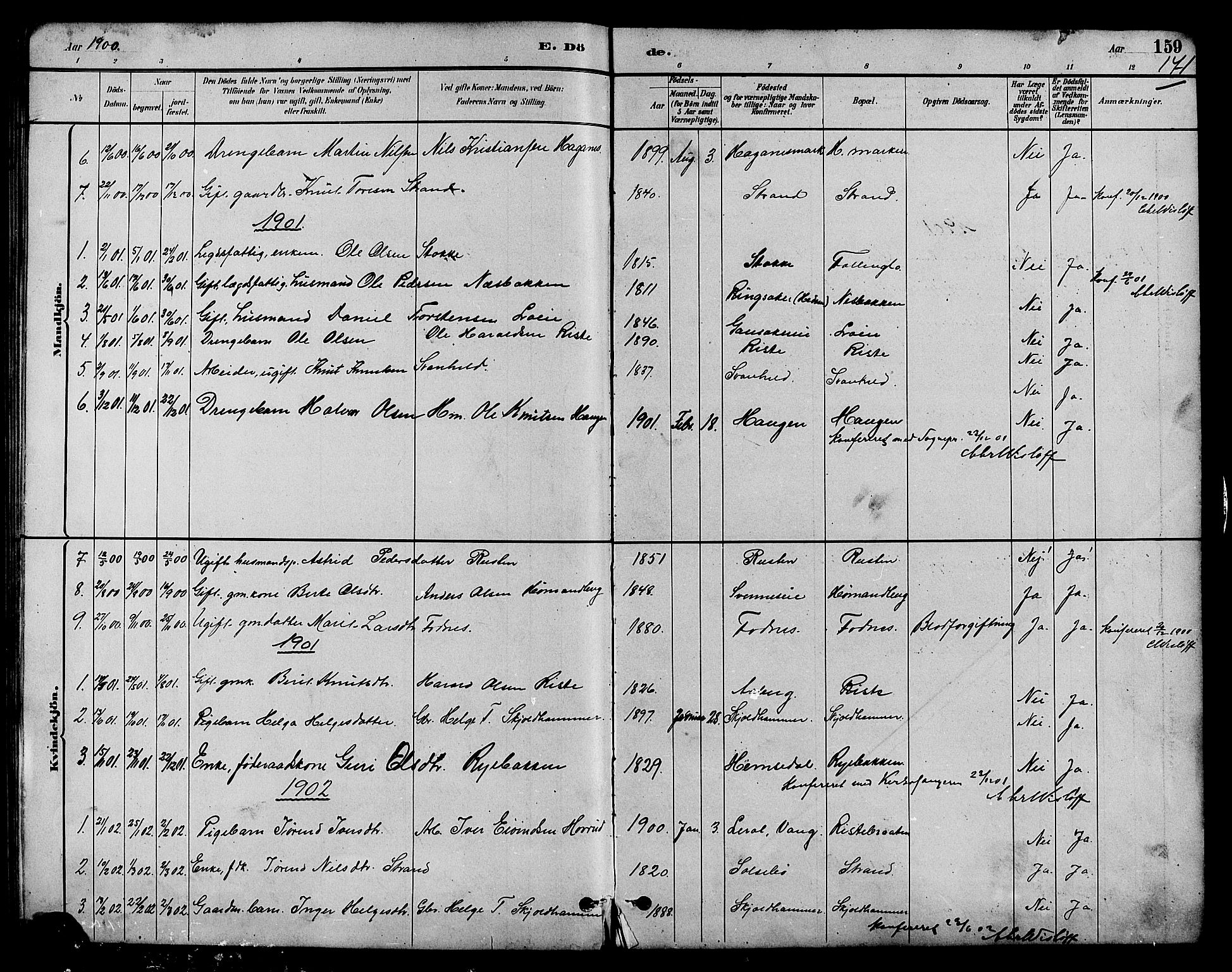 Nord-Aurdal prestekontor, SAH/PREST-132/H/Ha/Hab/L0007: Parish register (copy) no. 7, 1883-1910, p. 171