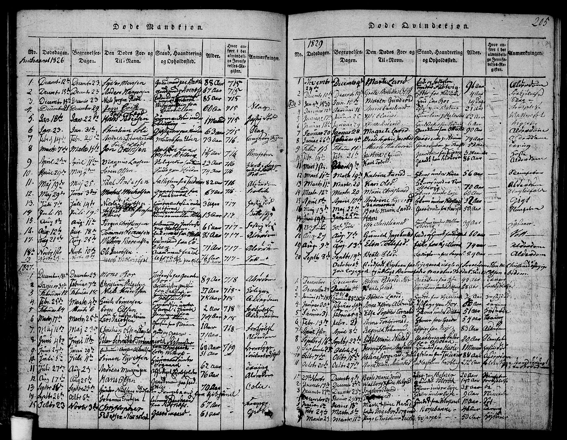 Rygge prestekontor Kirkebøker, SAO/A-10084b/F/Fa/L0003: Parish register (official) no. 3, 1814-1836, p. 204-205