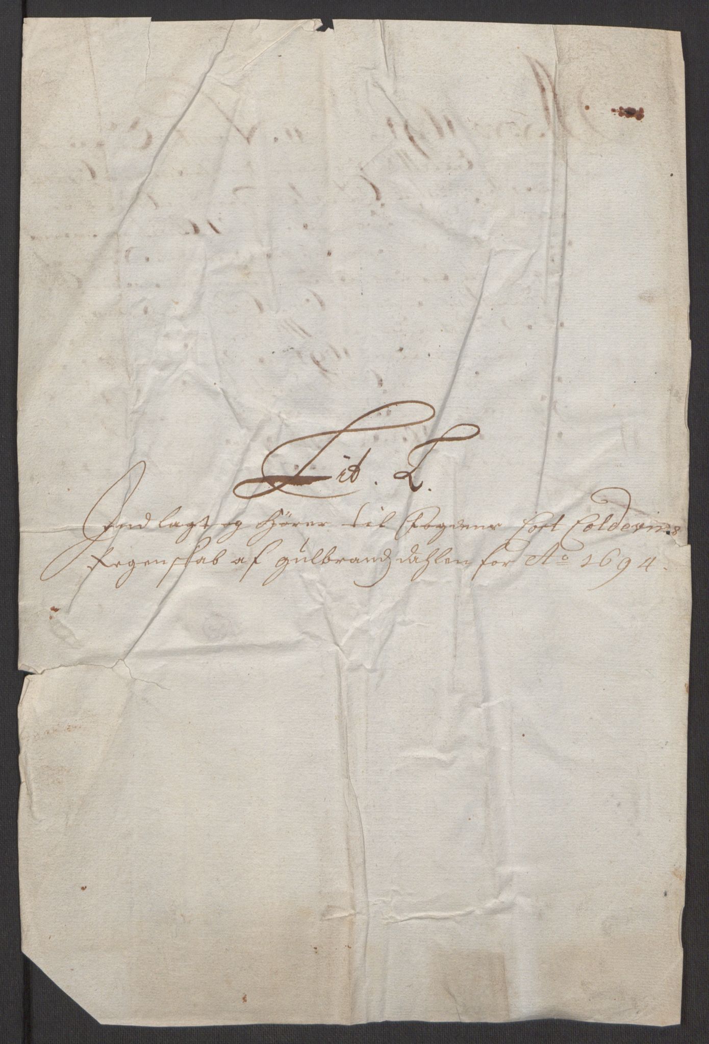 Rentekammeret inntil 1814, Reviderte regnskaper, Fogderegnskap, AV/RA-EA-4092/R17/L1168: Fogderegnskap Gudbrandsdal, 1694, p. 370