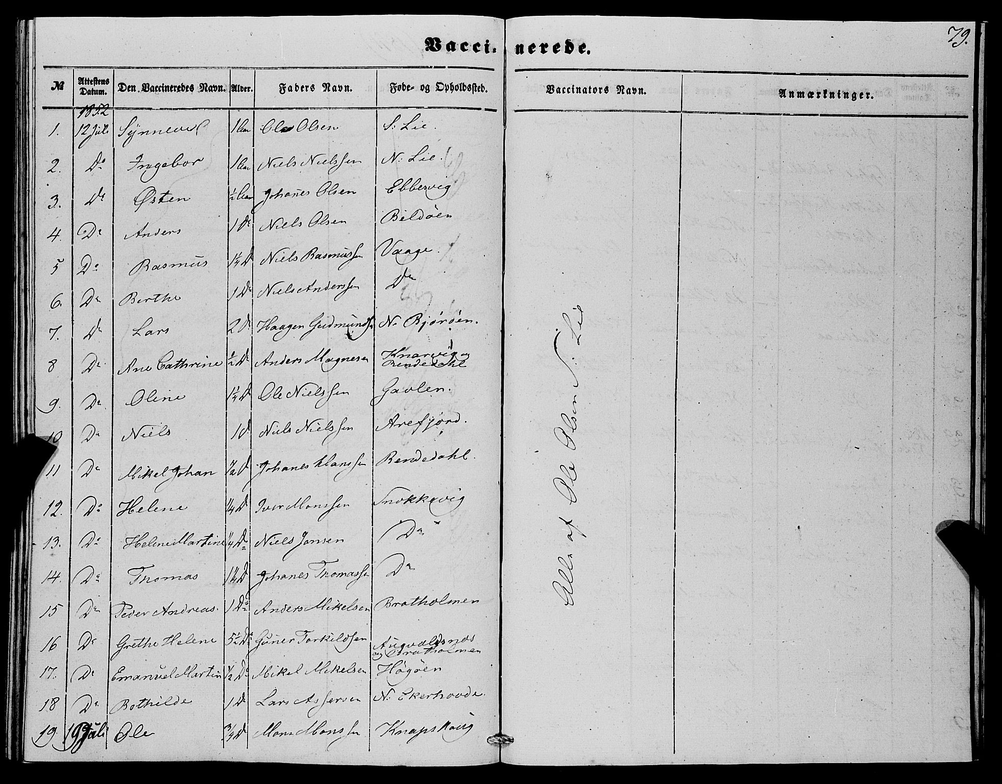 Fjell sokneprestembete, SAB/A-75301/H/Haa: Parish register (official) no. A 4, 1851-1870, p. 79