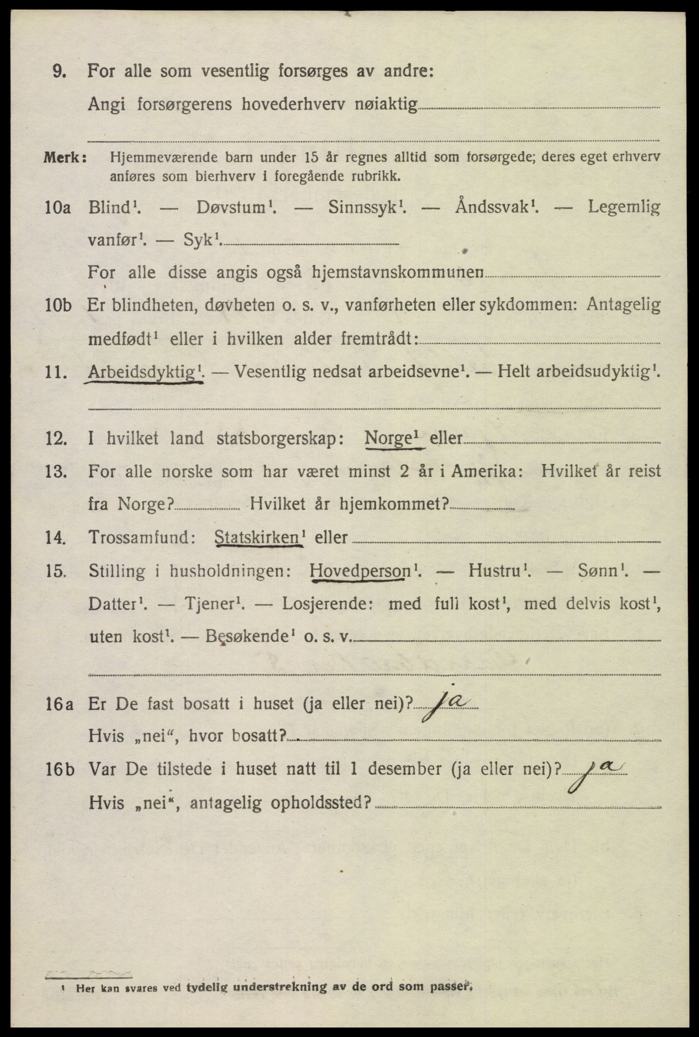 SAK, 1920 census for Åmli, 1920, p. 2650