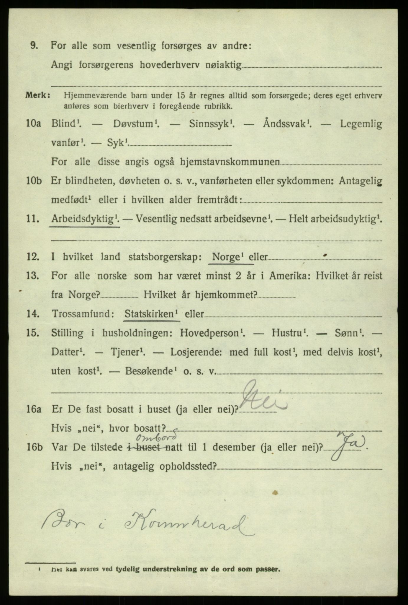 SAB, 1920 census for Hosanger, 1920, p. 2338