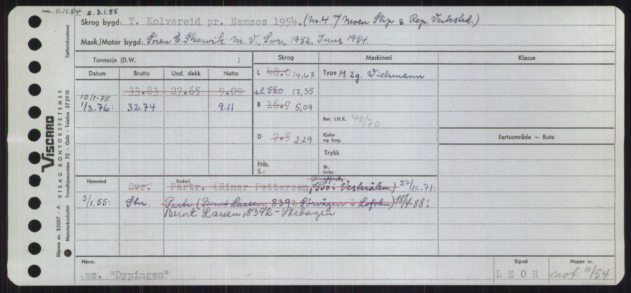 Sjøfartsdirektoratet med forløpere, Skipsmålingen, RA/S-1627/H/Ha/L0001/0002: Fartøy, A-Eig / Fartøy Bjør-Eig, p. 915