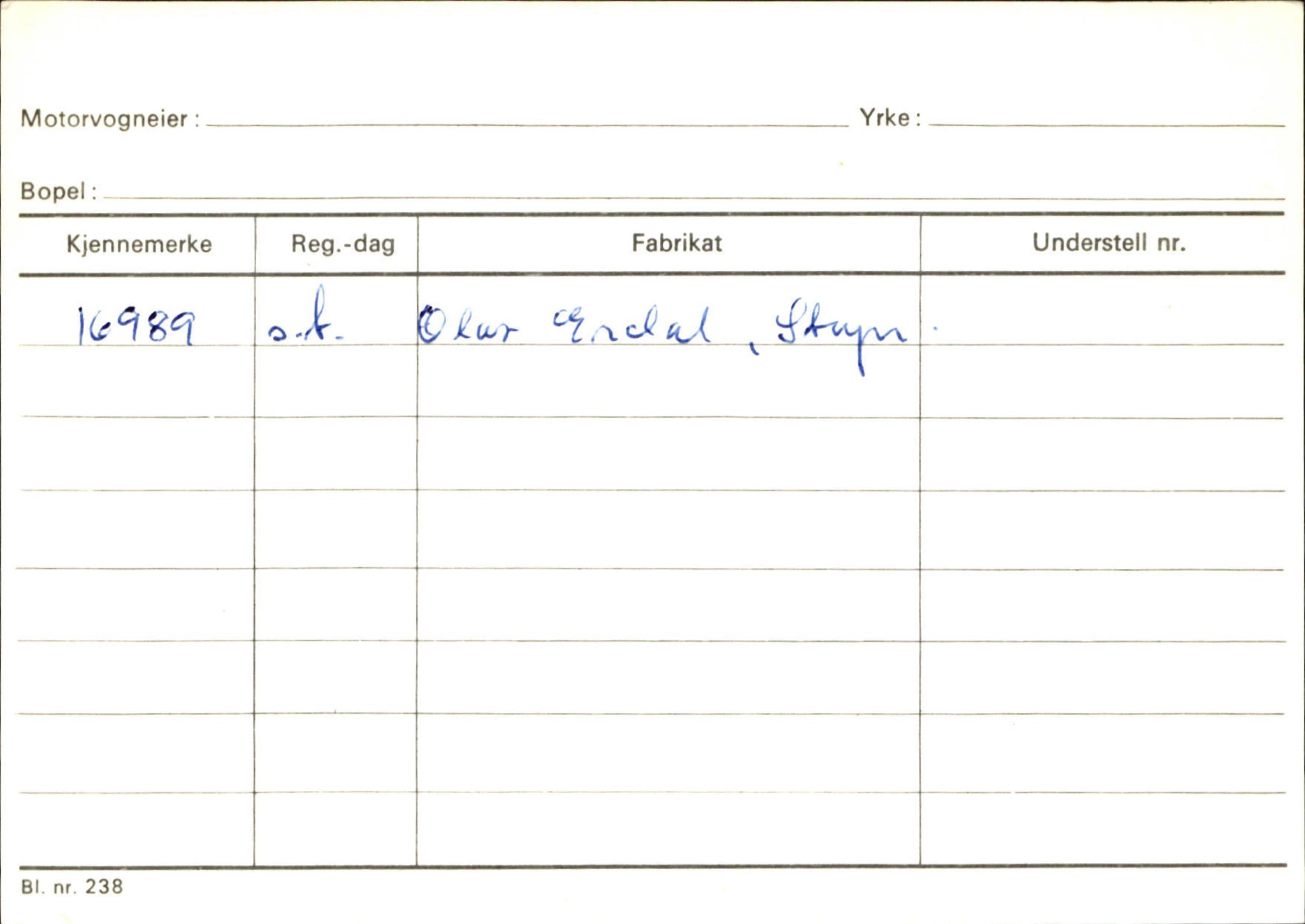 Statens vegvesen, Sogn og Fjordane vegkontor, AV/SAB-A-5301/4/F/L0131: Eigarregister Høyanger P-Å. Stryn S-Å, 1945-1975, p. 2482