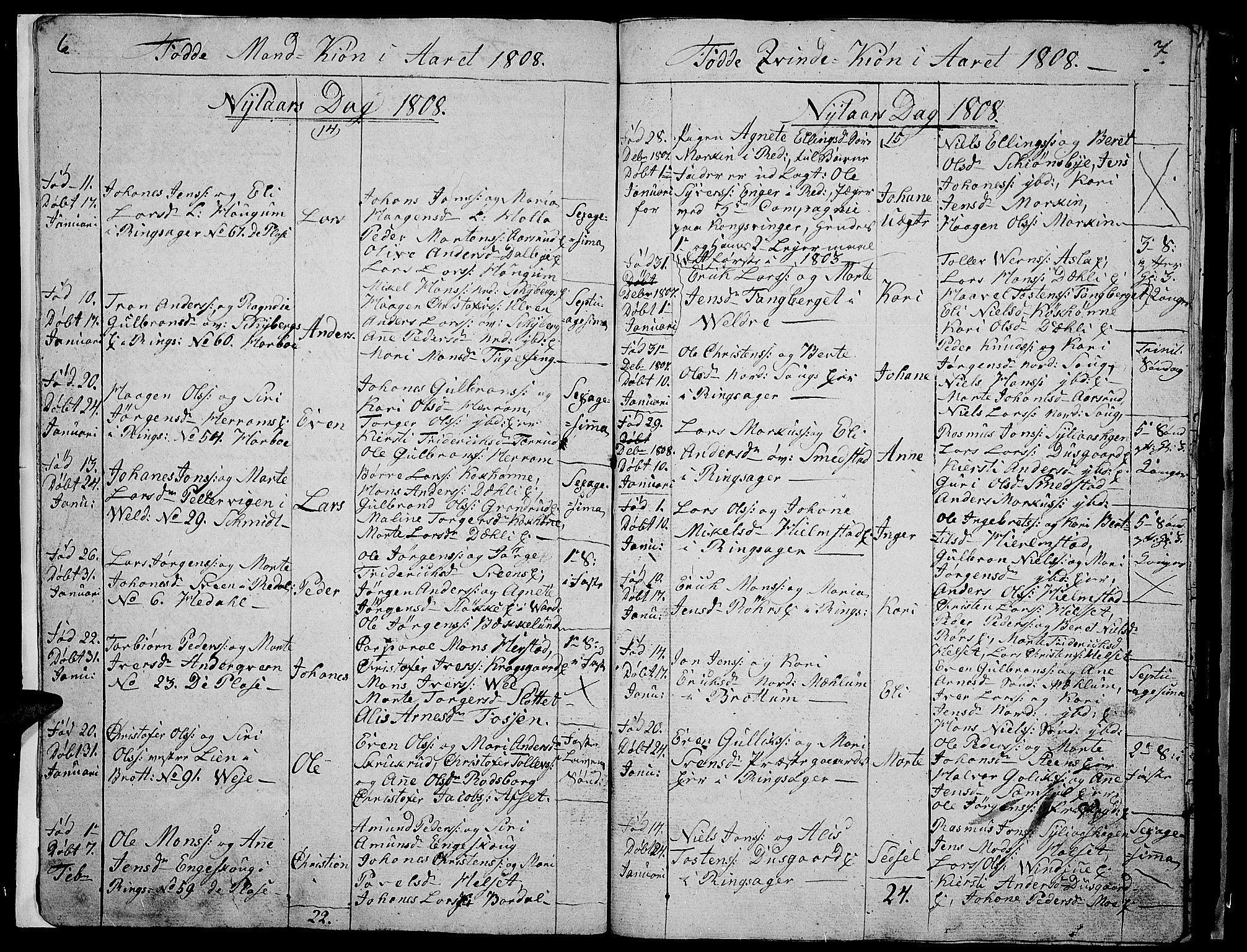 Ringsaker prestekontor, SAH/PREST-014/I/Ia/L0005/0008: Parish register draft no. 1H, 1807-1811, p. 6-7