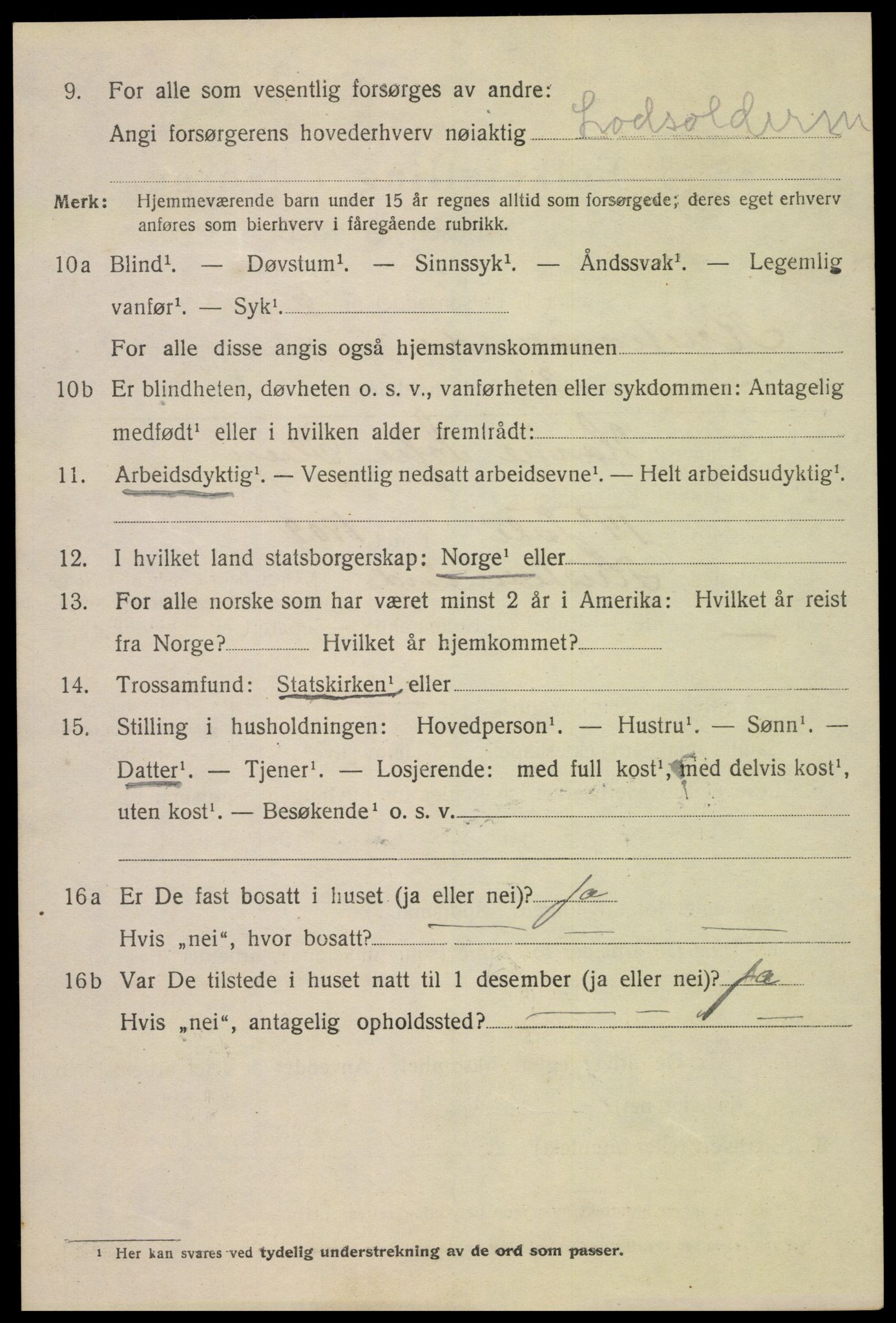 SAK, 1920 census for Kristiansand, 1920, p. 22926