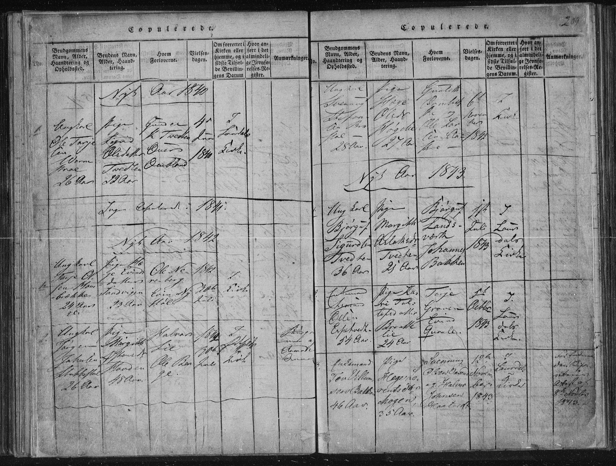 Lårdal kirkebøker, AV/SAKO-A-284/F/Fc/L0001: Parish register (official) no. III 1, 1815-1860, p. 204