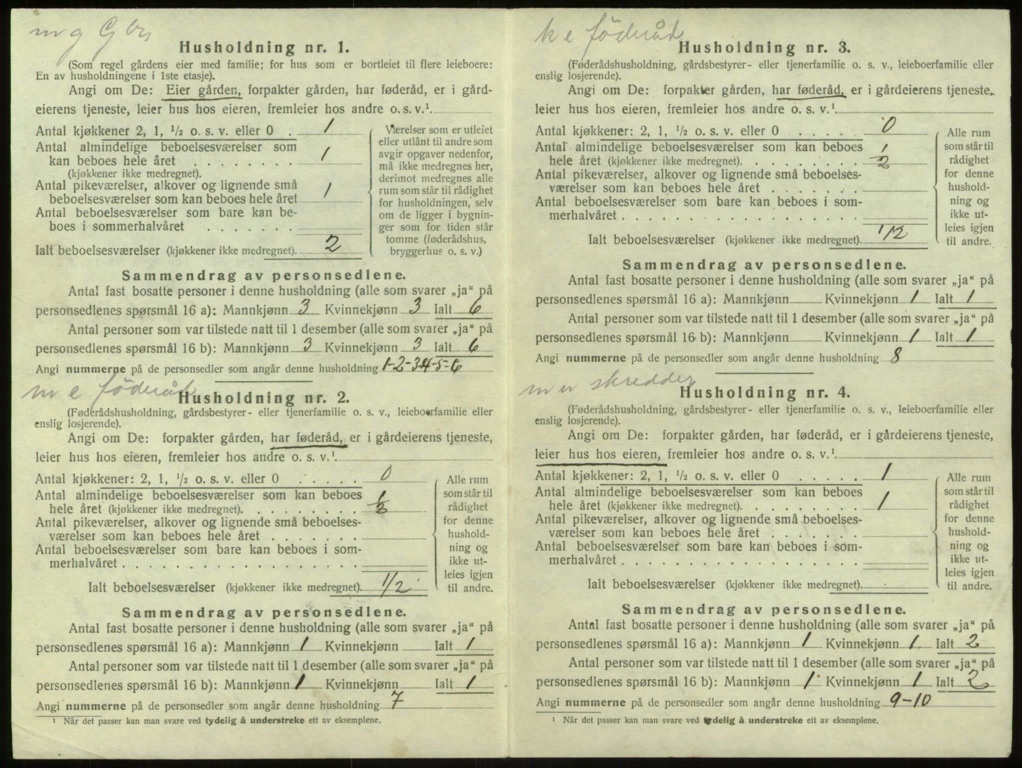 SAB, 1920 census for Modalen, 1920, p. 144