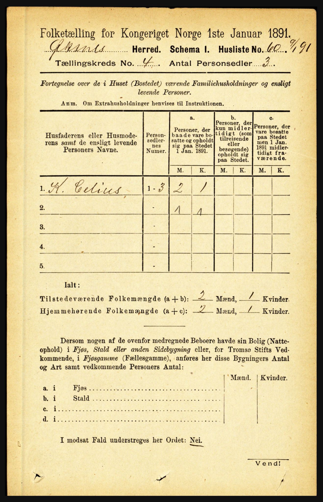 RA, 1891 census for 1868 Øksnes, 1891, p. 1689