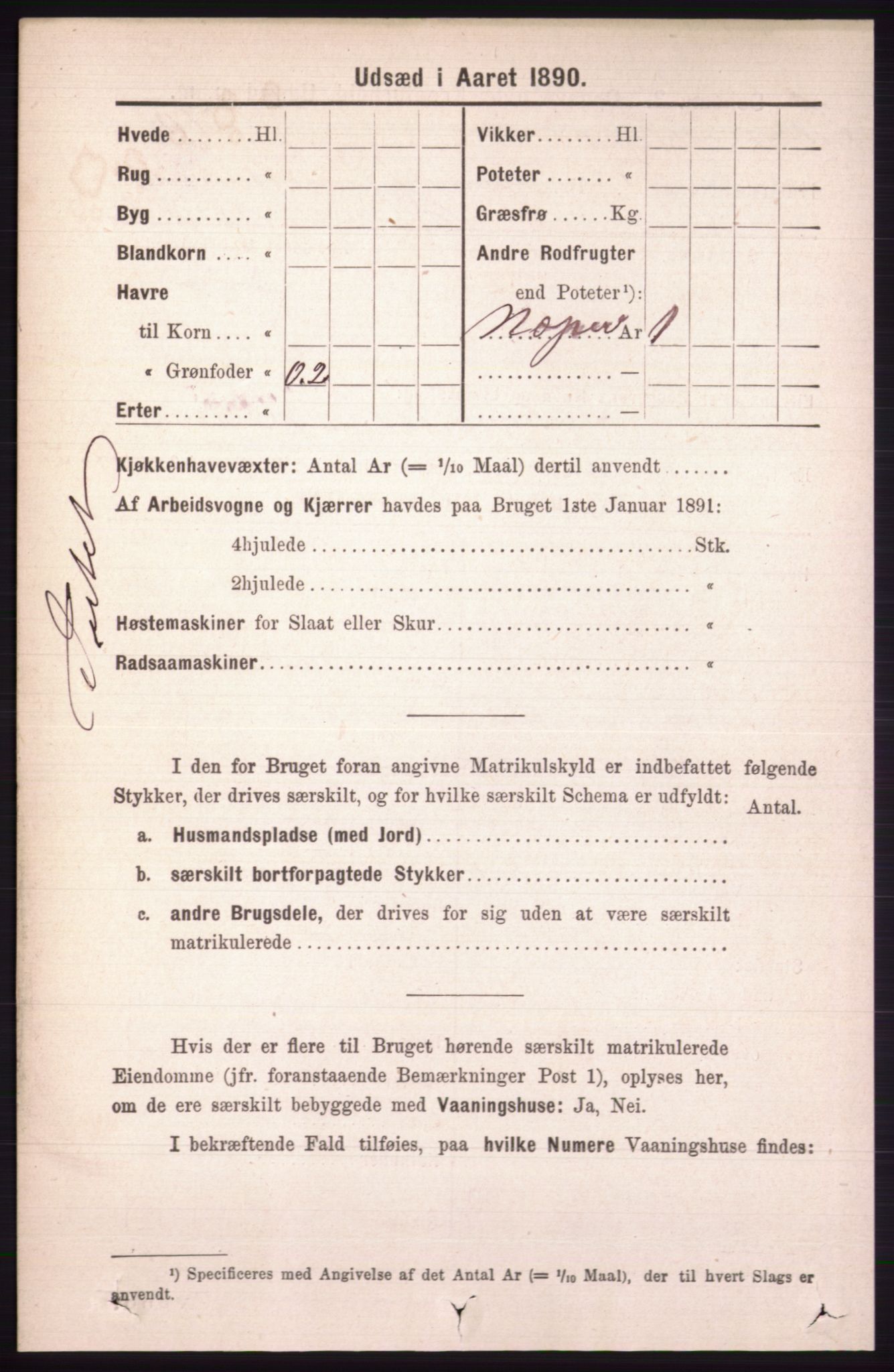 RA, 1891 census for 0438 Lille Elvedalen, 1891, p. 4975