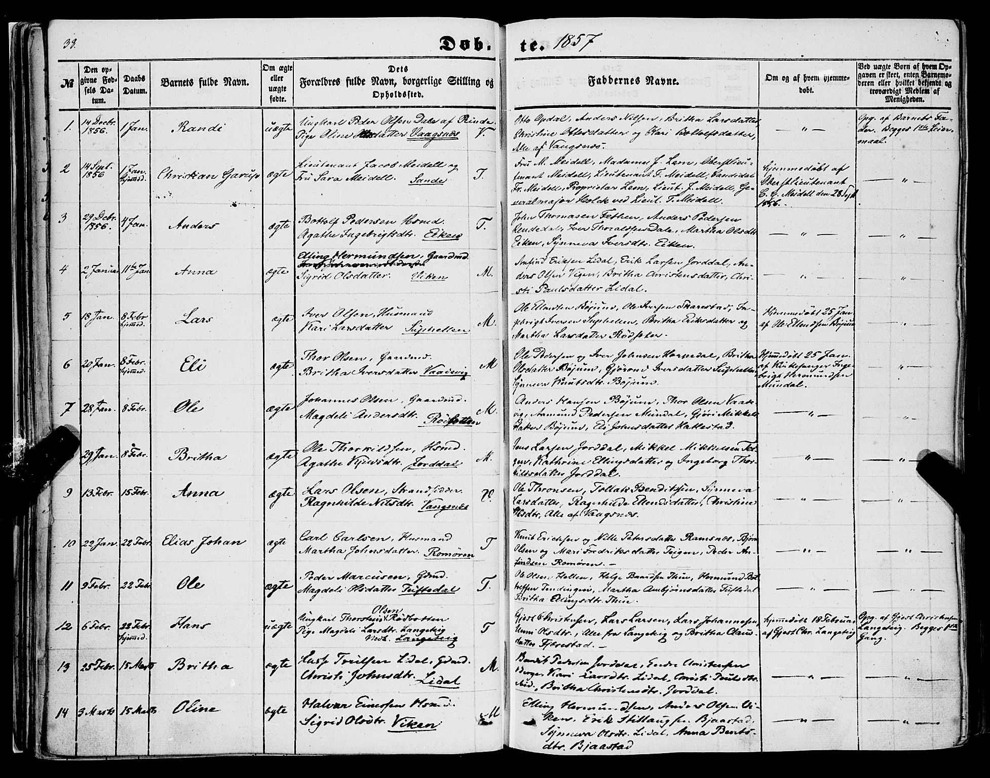 Balestrand sokneprestembete, AV/SAB-A-79601/H/Haa/Haaa/L0002: Parish register (official) no. A 2, 1847-1866, p. 38