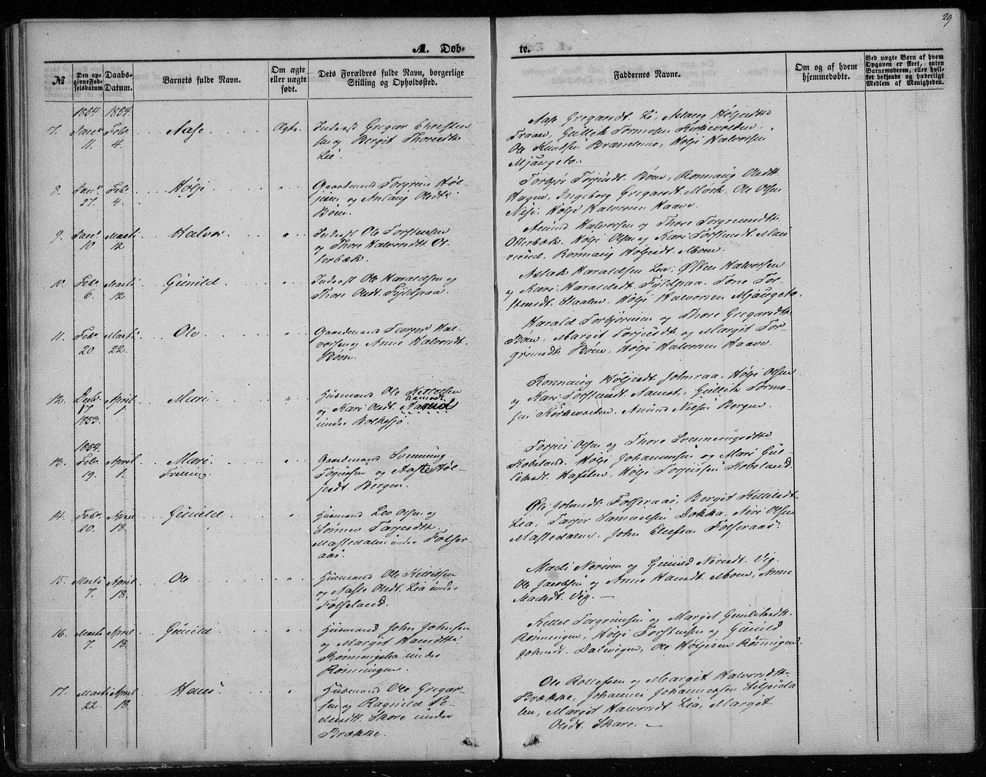 Gransherad kirkebøker, SAKO/A-267/F/Fa/L0002: Parish register (official) no. I 2, 1844-1859, p. 29