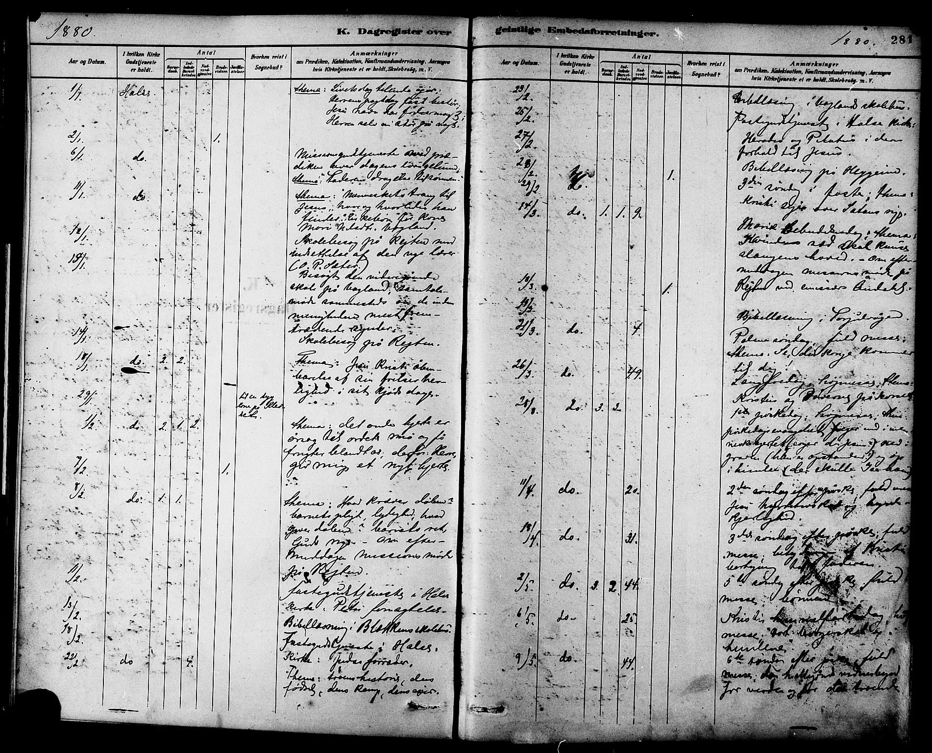 Ministerialprotokoller, klokkerbøker og fødselsregistre - Møre og Romsdal, AV/SAT-A-1454/576/L0885: Parish register (official) no. 576A03, 1880-1898, p. 281