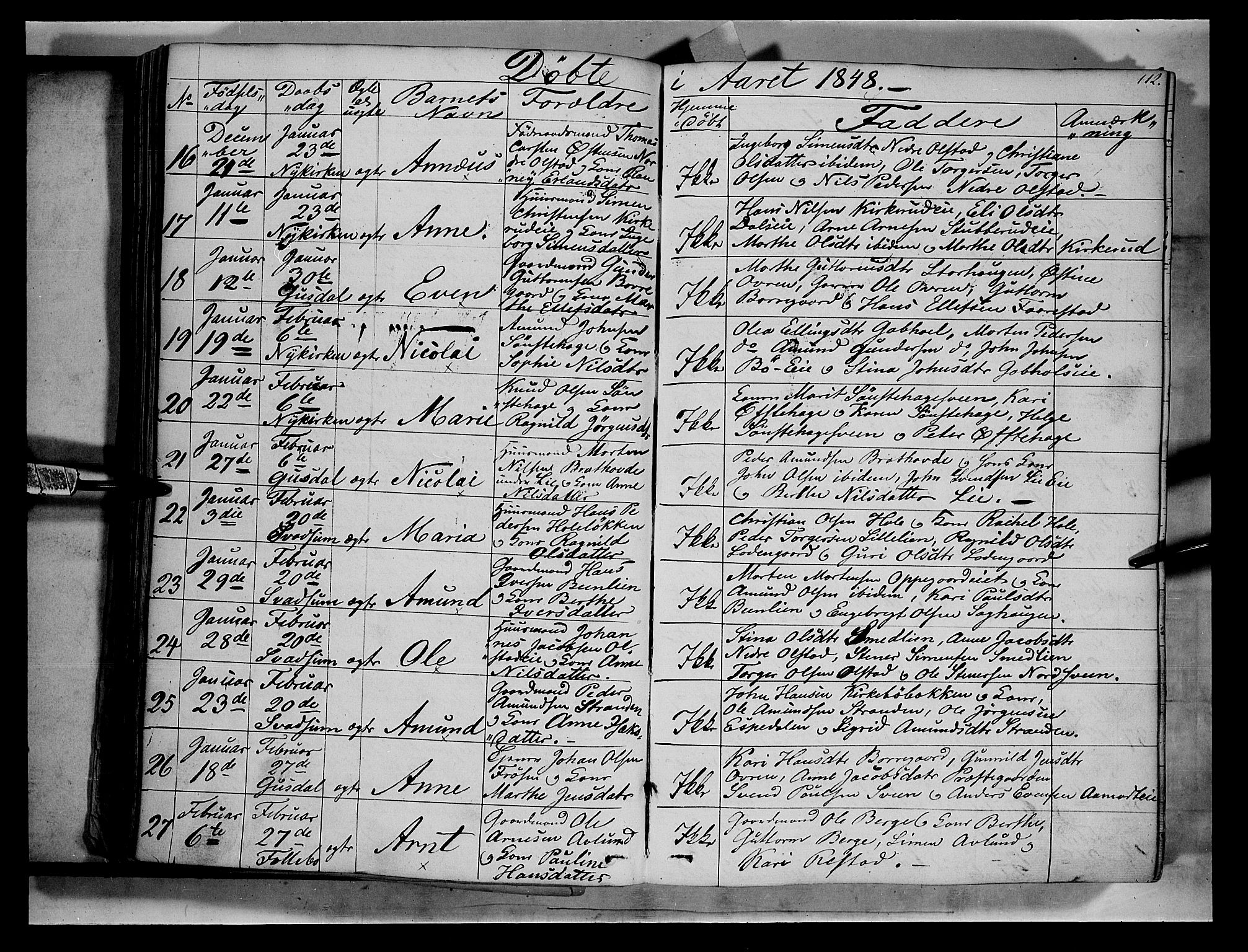 Gausdal prestekontor, AV/SAH-PREST-090/H/Ha/Haa/L0007: Parish register (official) no. 7, 1840-1850, p. 112