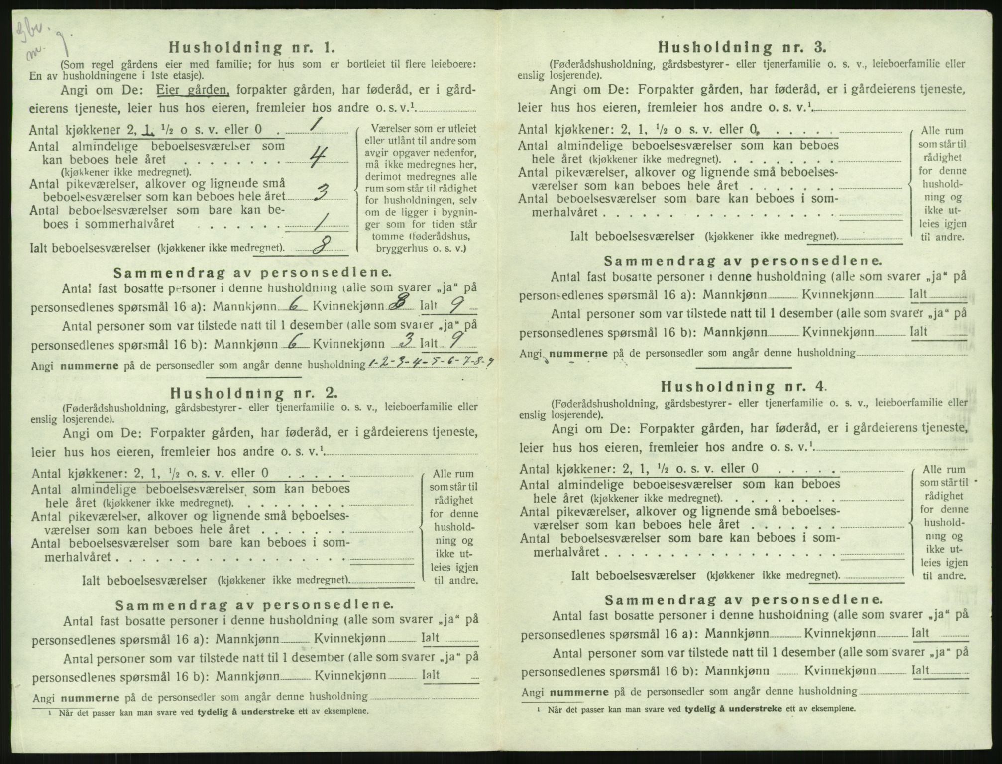 SAK, 1920 census for Birkenes, 1920, p. 96