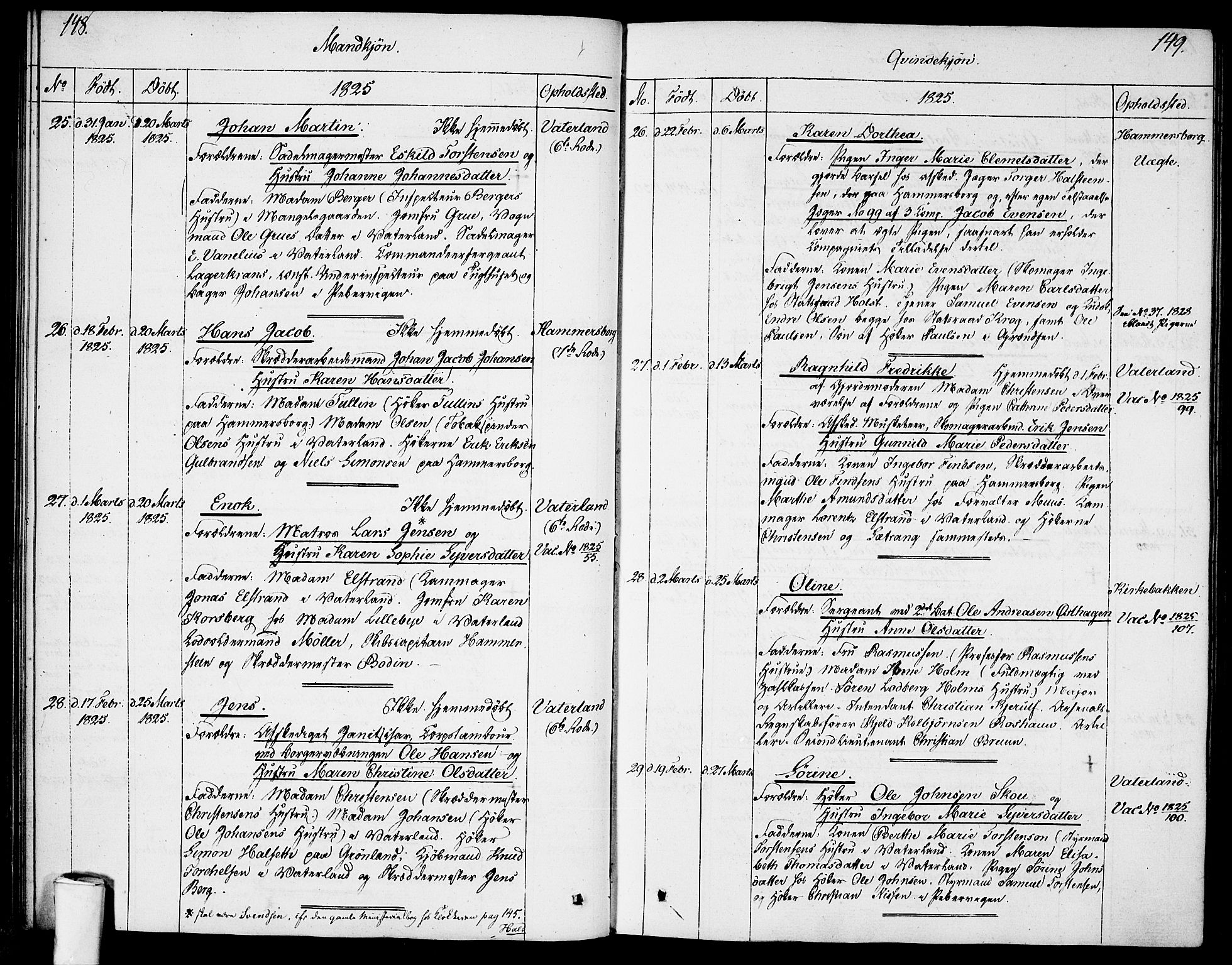 Garnisonsmenigheten Kirkebøker, SAO/A-10846/F/Fa/L0004: Parish register (official) no. 4, 1820-1828, p. 148-149