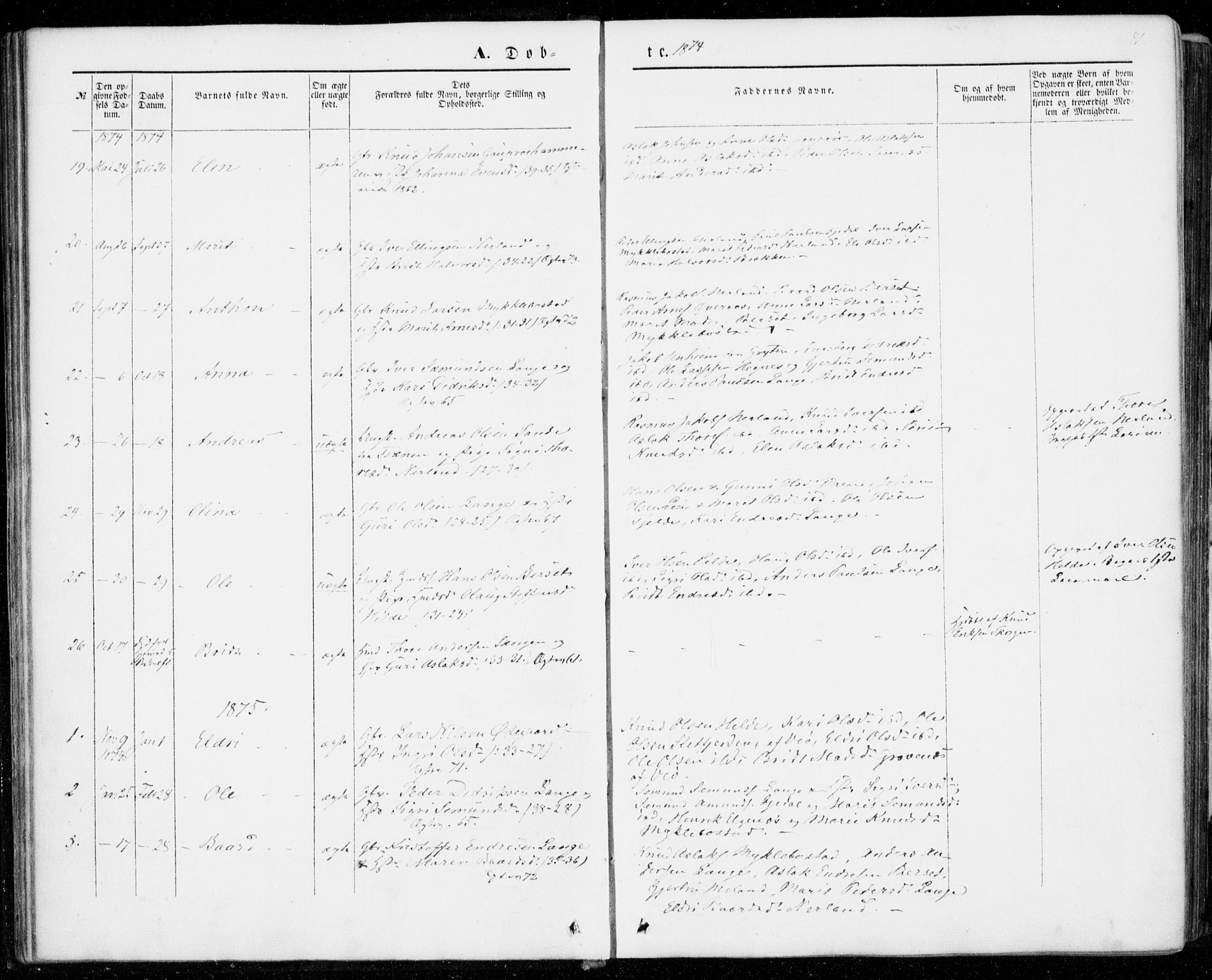 Ministerialprotokoller, klokkerbøker og fødselsregistre - Møre og Romsdal, SAT/A-1454/554/L0643: Parish register (official) no. 554A01, 1846-1879, p. 41