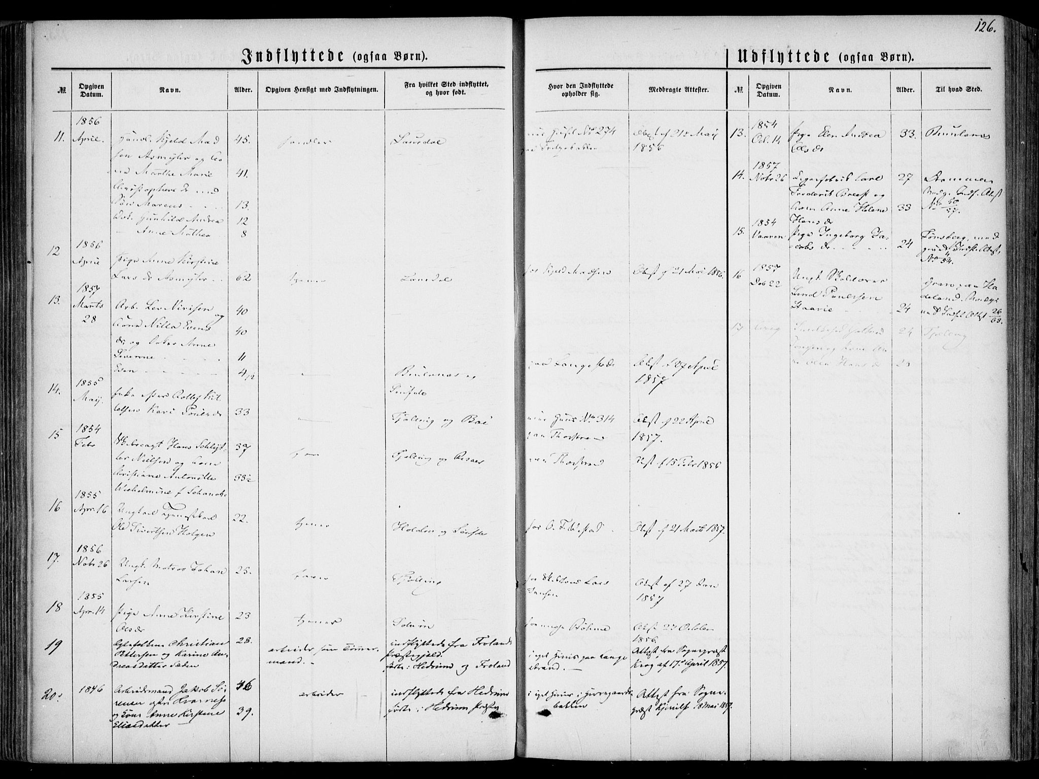 Larvik kirkebøker, AV/SAKO-A-352/F/Fa/L0005: Parish register (official) no. I 5, 1856-1870, p. 126