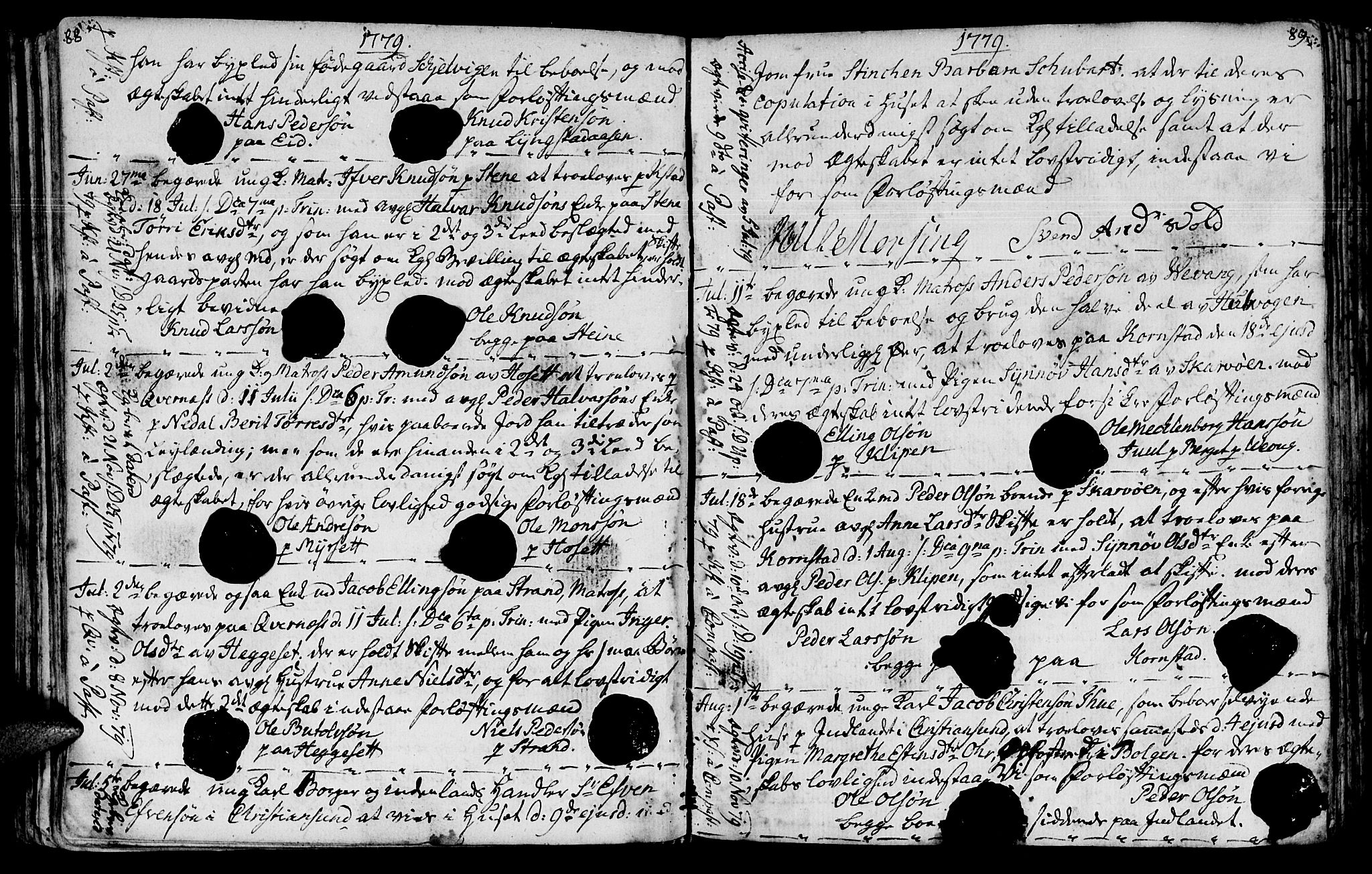 Ministerialprotokoller, klokkerbøker og fødselsregistre - Møre og Romsdal, AV/SAT-A-1454/568/L0794: Parish register (official) no. 568A03, 1764-1801, p. 88-89