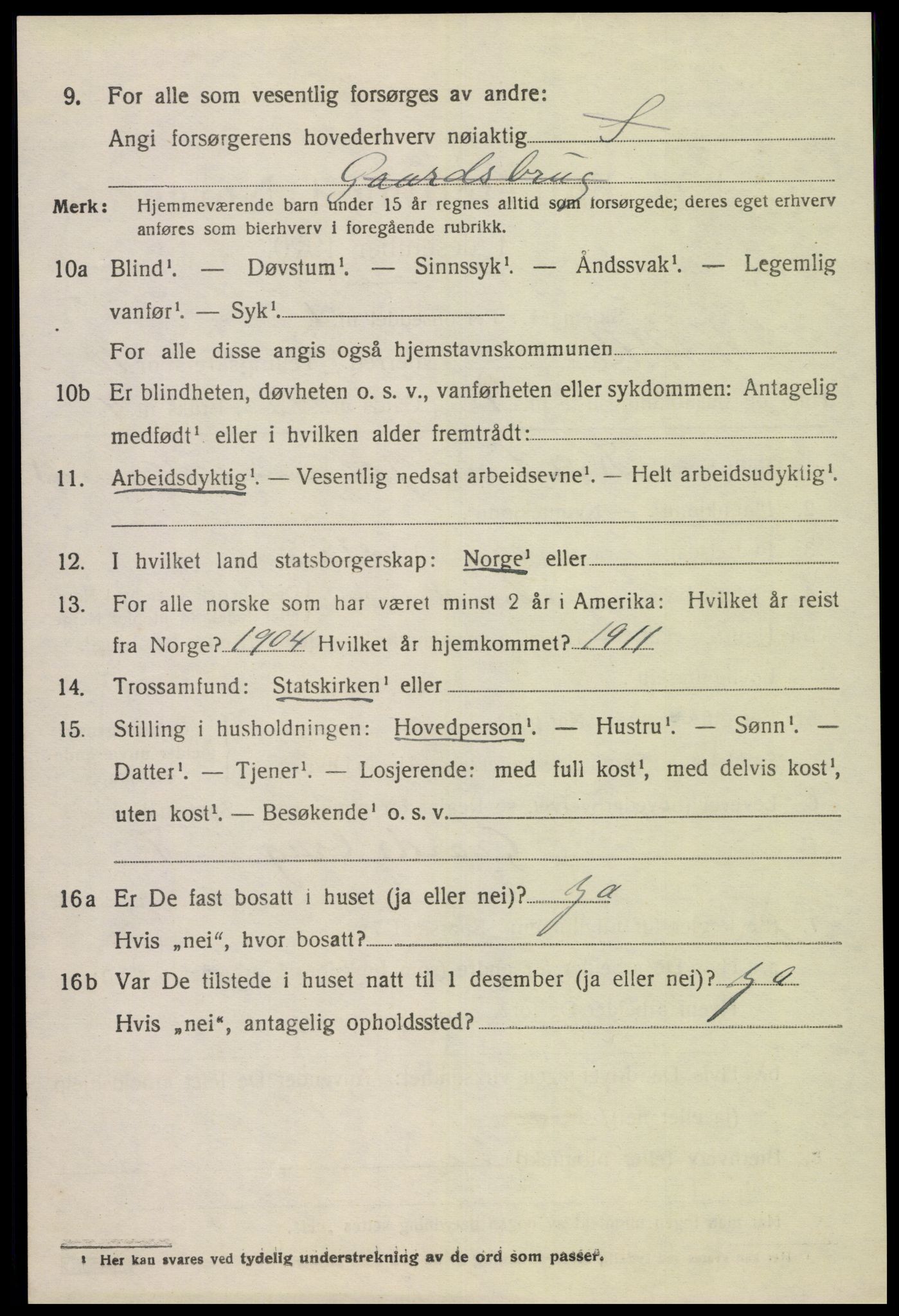 SAK, 1920 census for Bakke, 1920, p. 2567