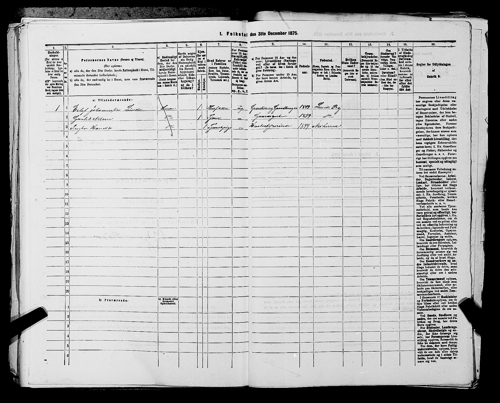 SAKO, 1875 census for 0820P Lunde, 1875, p. 455