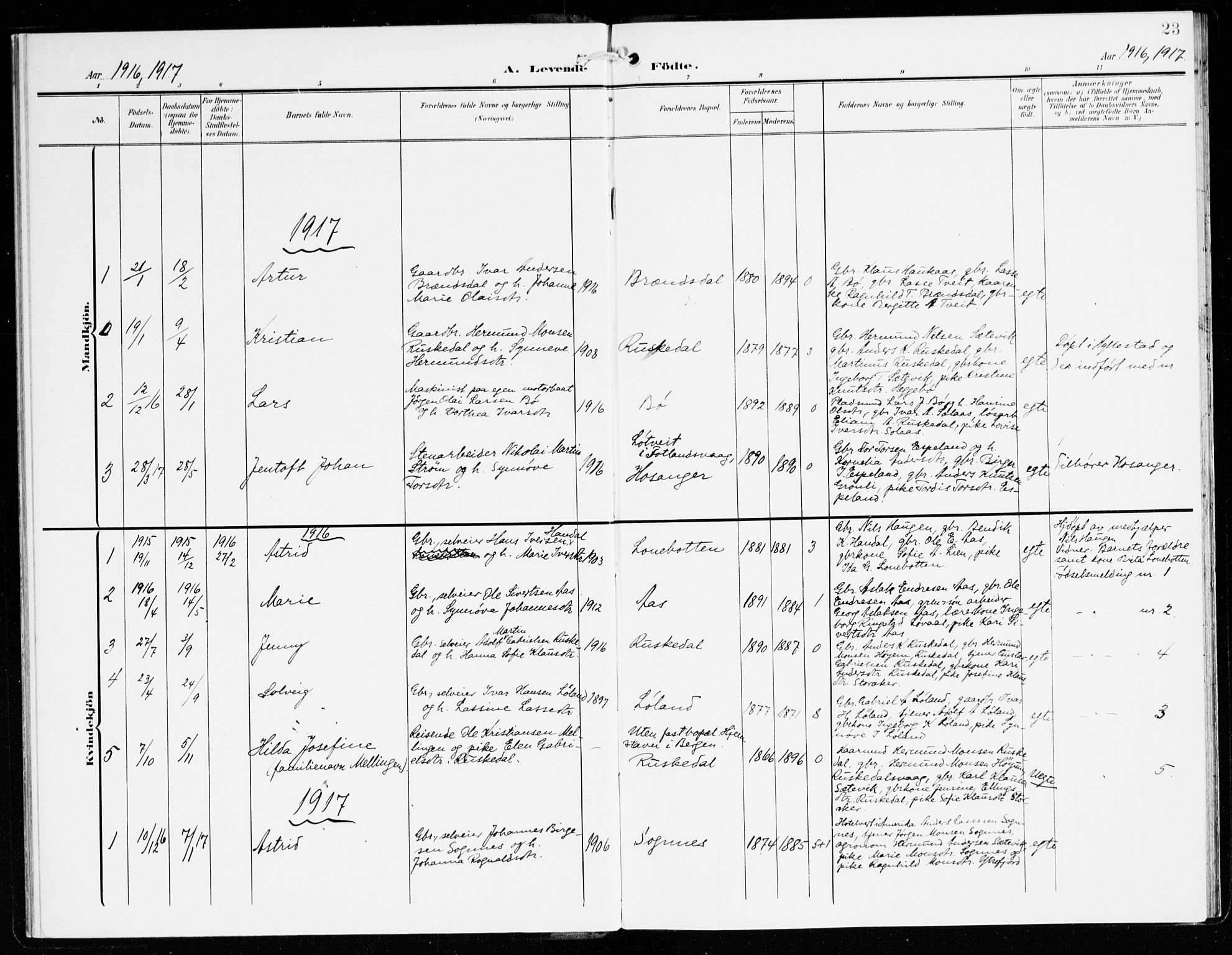 Hyllestad sokneprestembete, SAB/A-80401: Parish register (official) no. C 2, 1904-1917, p. 23