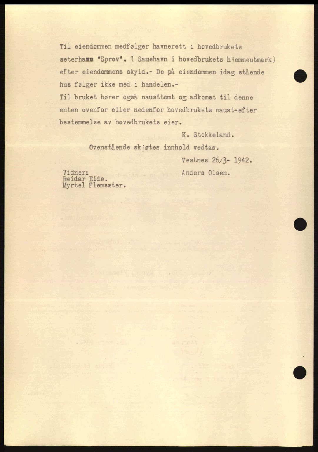 Romsdal sorenskriveri, AV/SAT-A-4149/1/2/2C: Mortgage book no. A12, 1942-1942, Diary no: : 638/1942