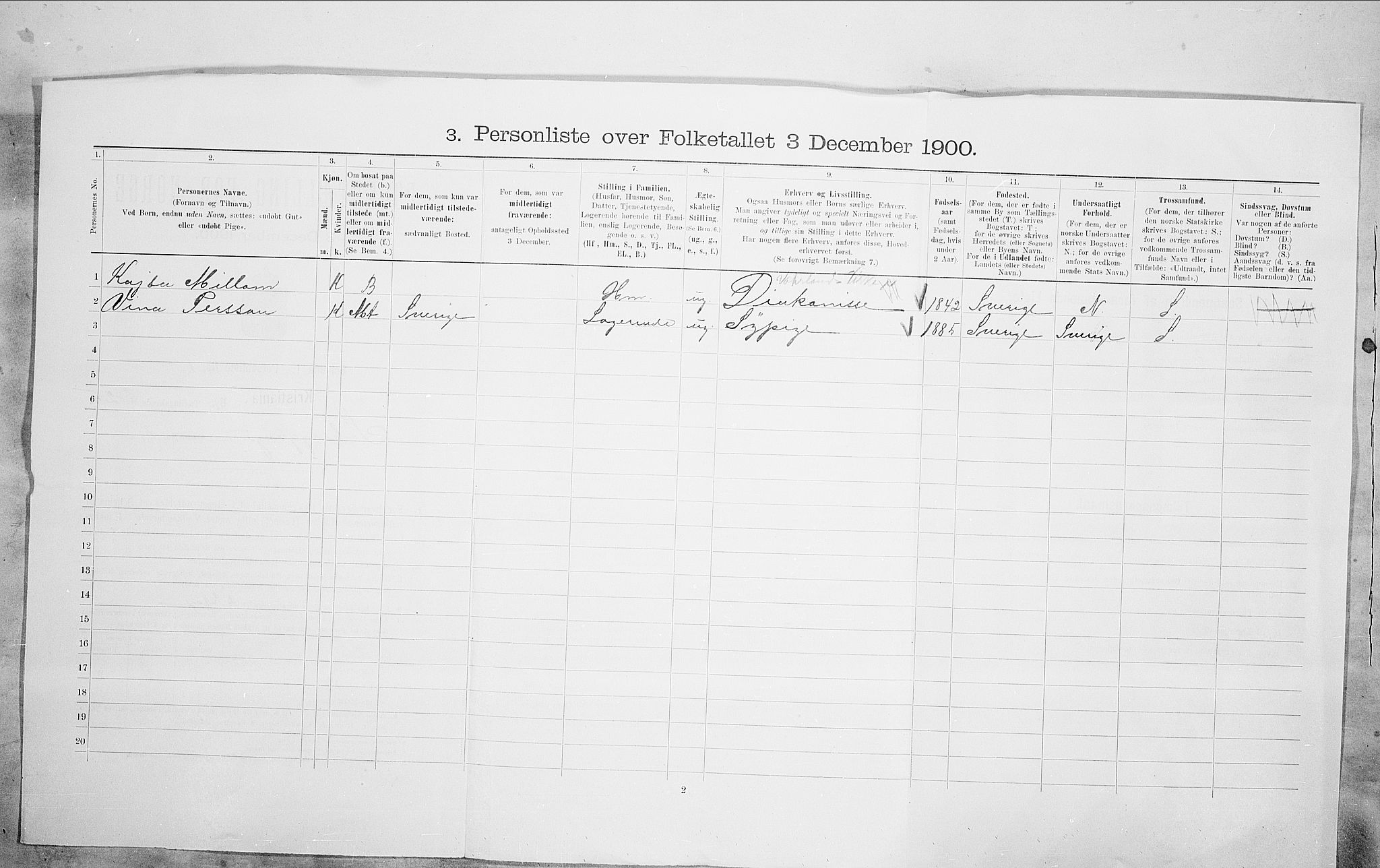 SAO, 1900 census for Kristiania, 1900, p. 95238