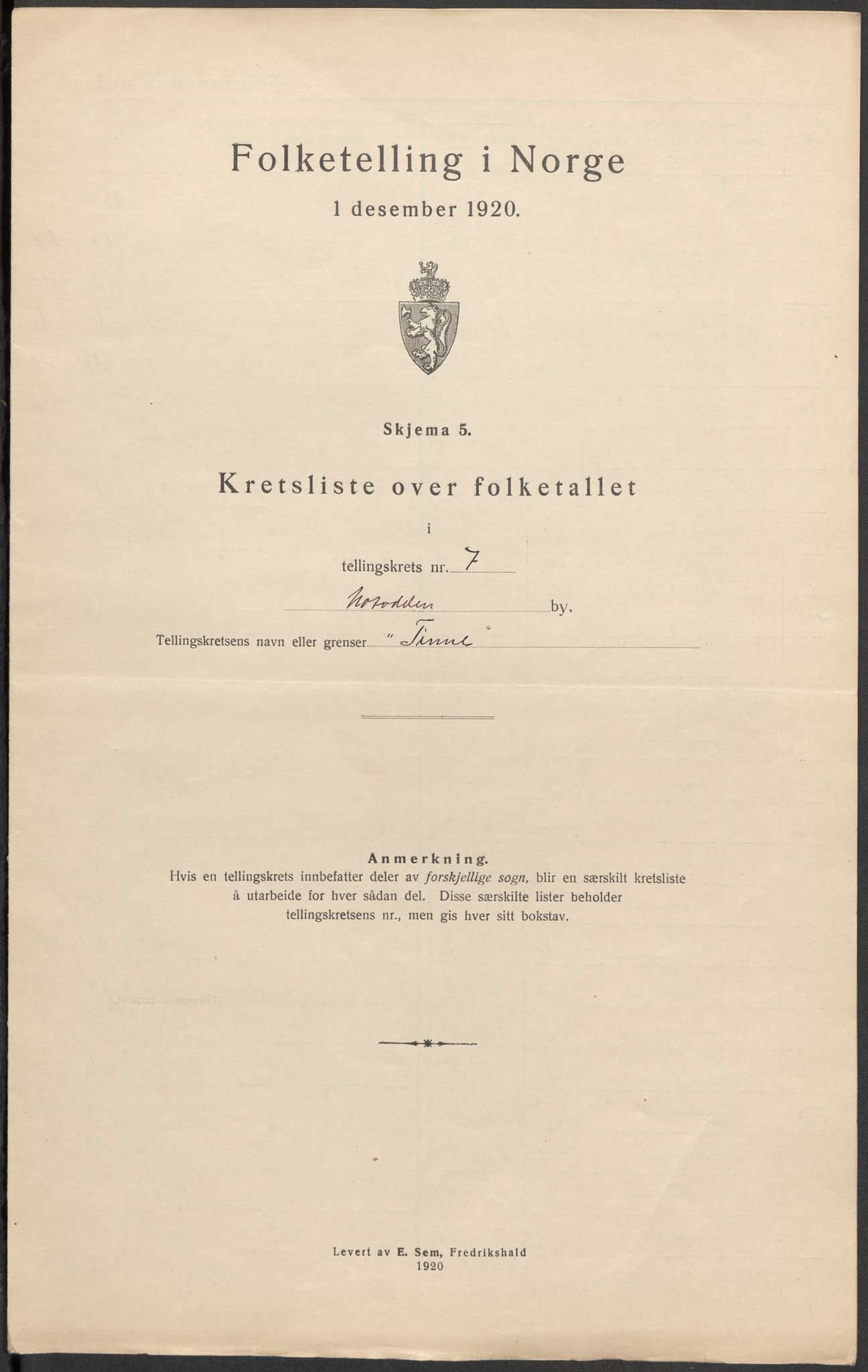 SAKO, 1920 census for Notodden, 1920, p. 26