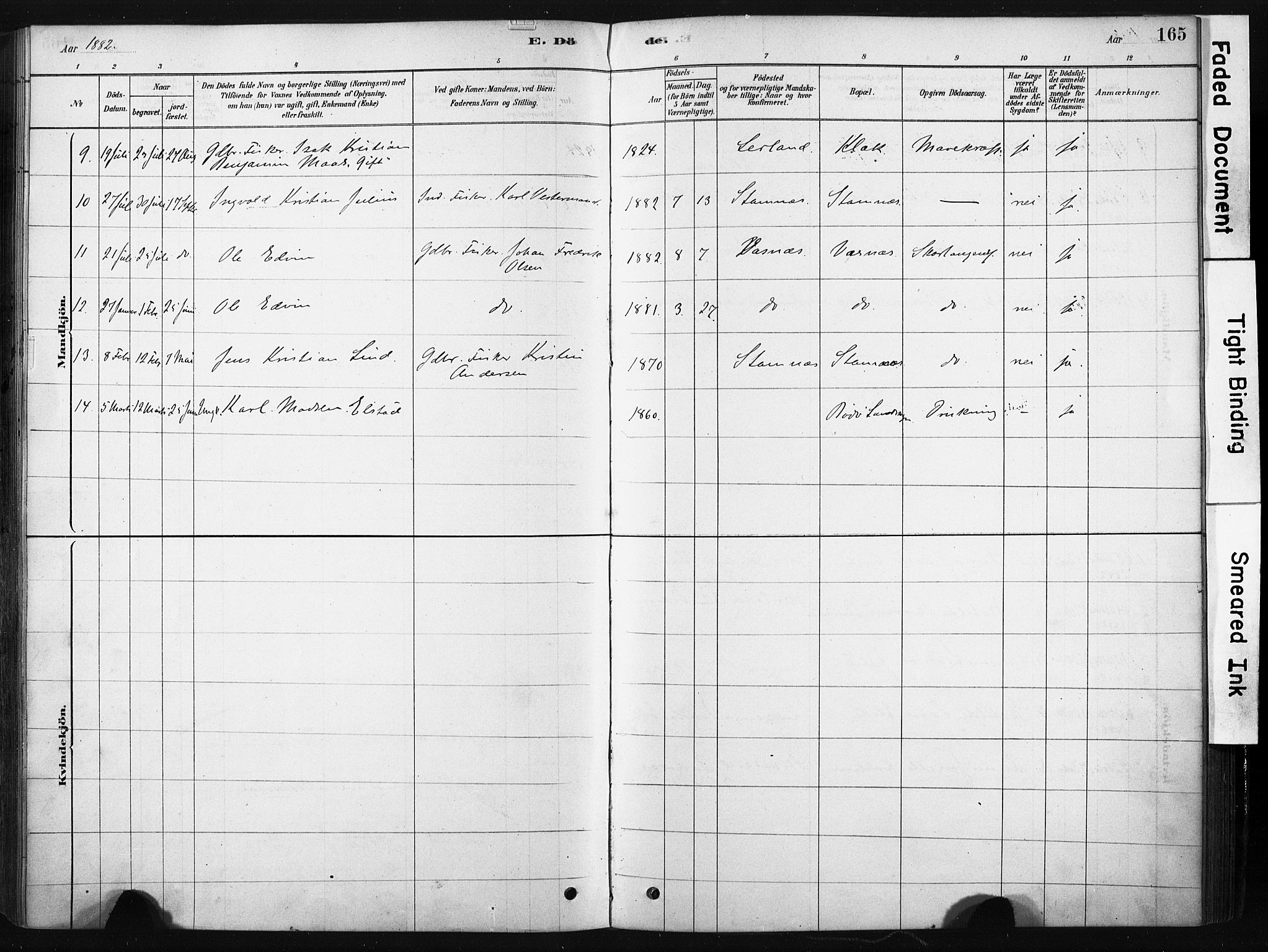 Ministerialprotokoller, klokkerbøker og fødselsregistre - Nordland, AV/SAT-A-1459/808/L0128: Parish register (official) no. 808A01, 1880-1902, p. 165