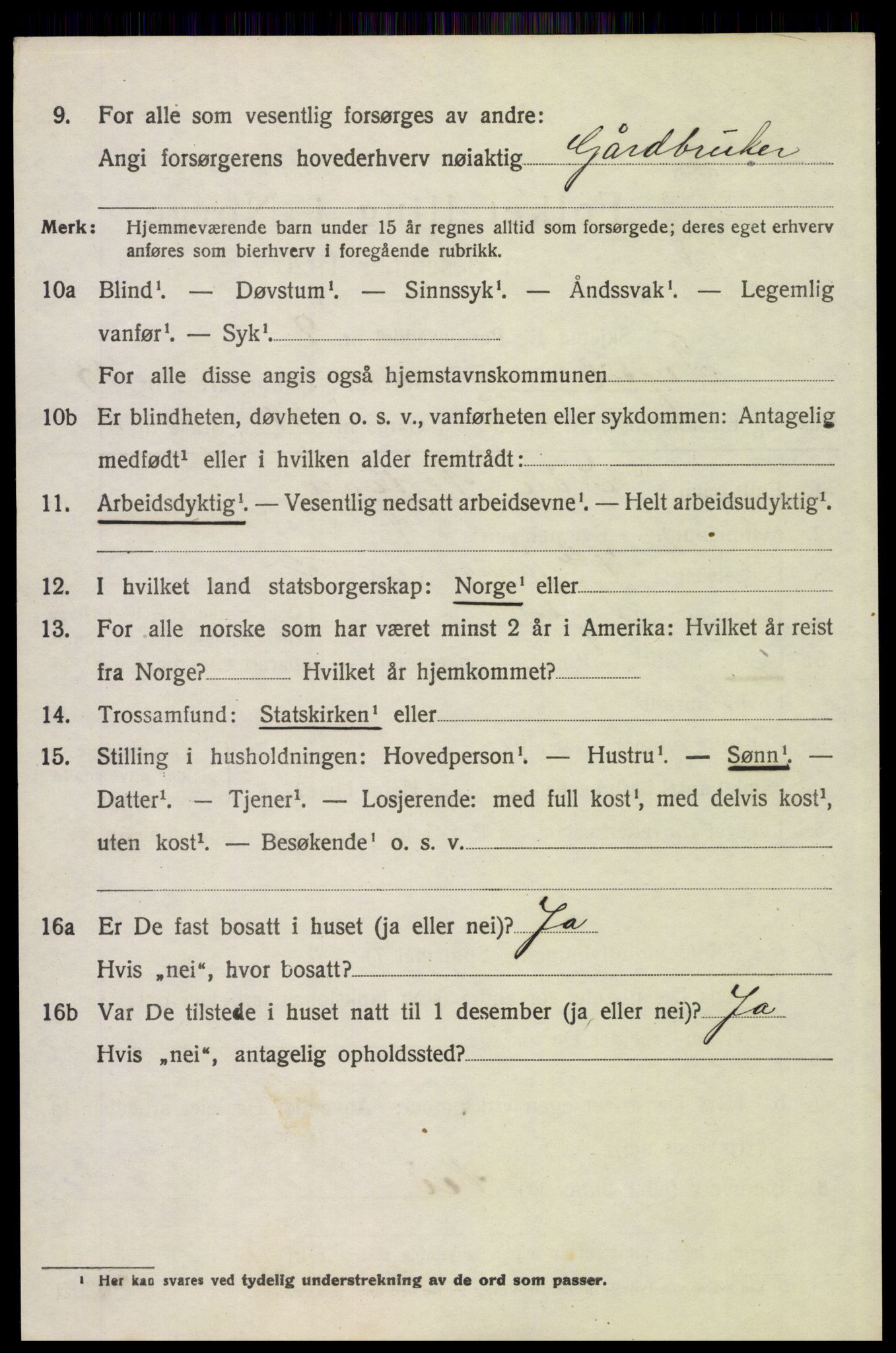SAH, 1920 census for Trysil, 1920, p. 7710