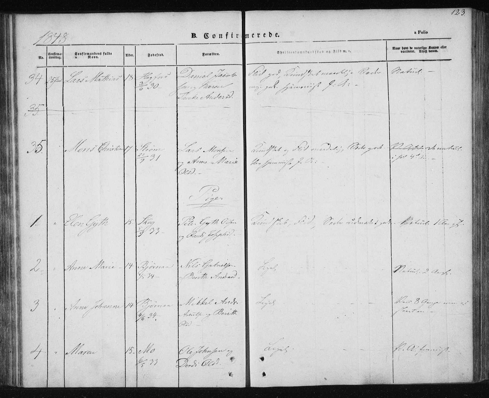 Ministerialprotokoller, klokkerbøker og fødselsregistre - Nordland, AV/SAT-A-1459/820/L0291: Parish register (official) no. 820A12, 1846-1854, p. 123